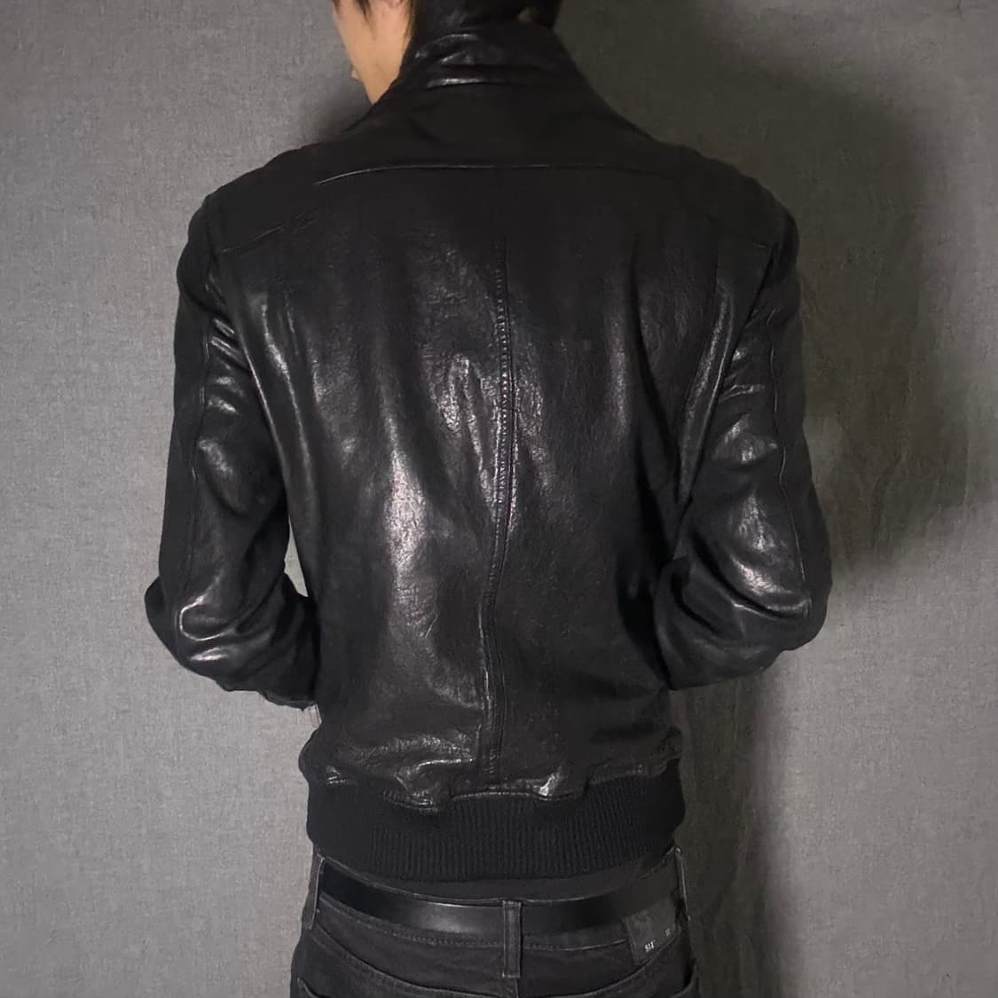Double Neck lamb skin Leather Jacket 상품이미지10