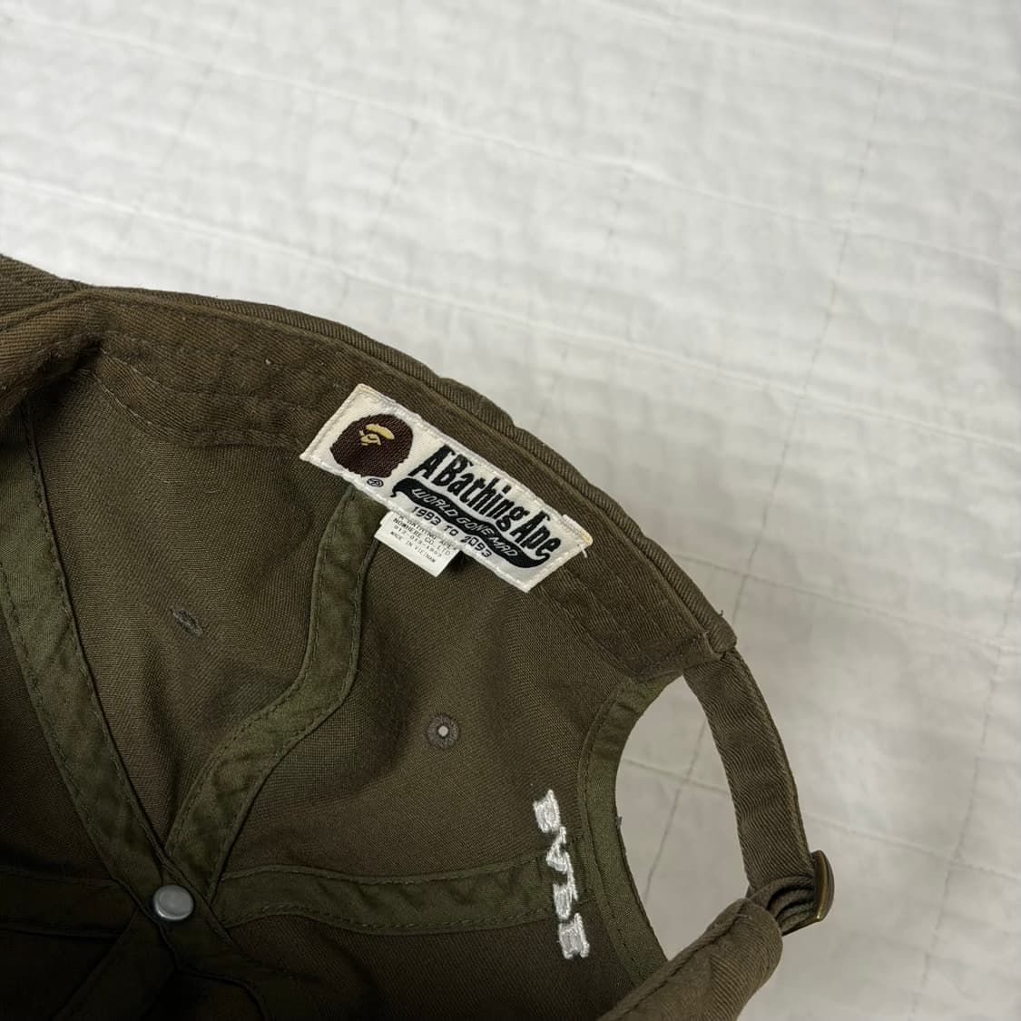 새상품급) 베이프 BAPE 볼캡 모자 카키 상품이미지4