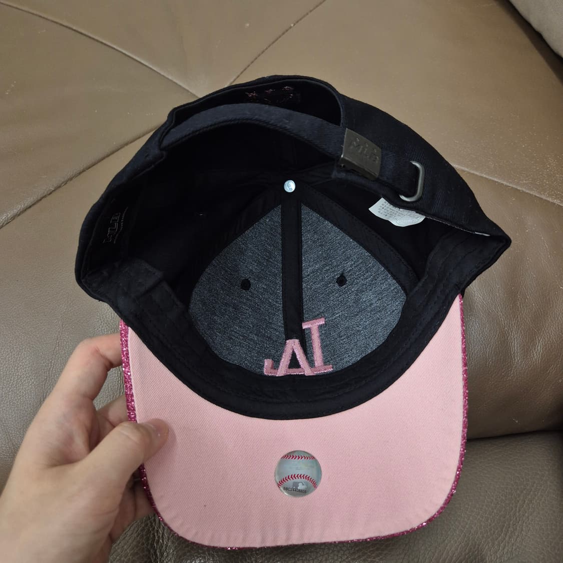 MLB / 블랙 핑크 LA 글리터 볼캡 상품이미지4
