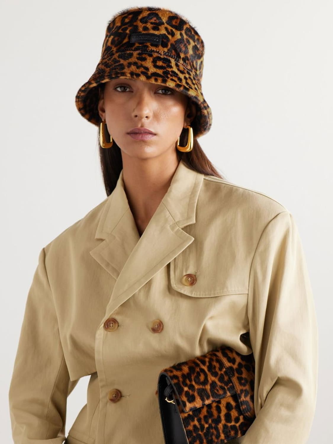 [소미님 착용] 자크뮈스 24fw 르밥 카우스킨 레오파드 버킷햇 상품이미지1