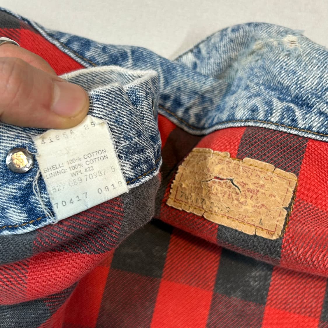 L) 리바이스 90s USA 플란넬 라이너 데님 트러커 자켓 상품이미지7