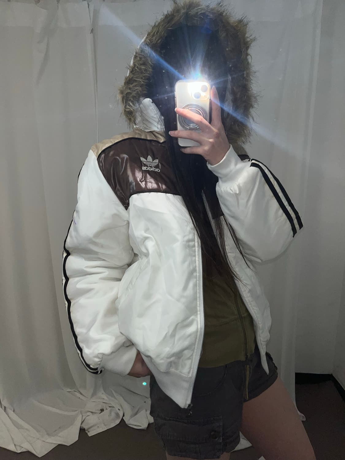 #Adidas 브라운 배색 울프죠 패딩 상품이미지6