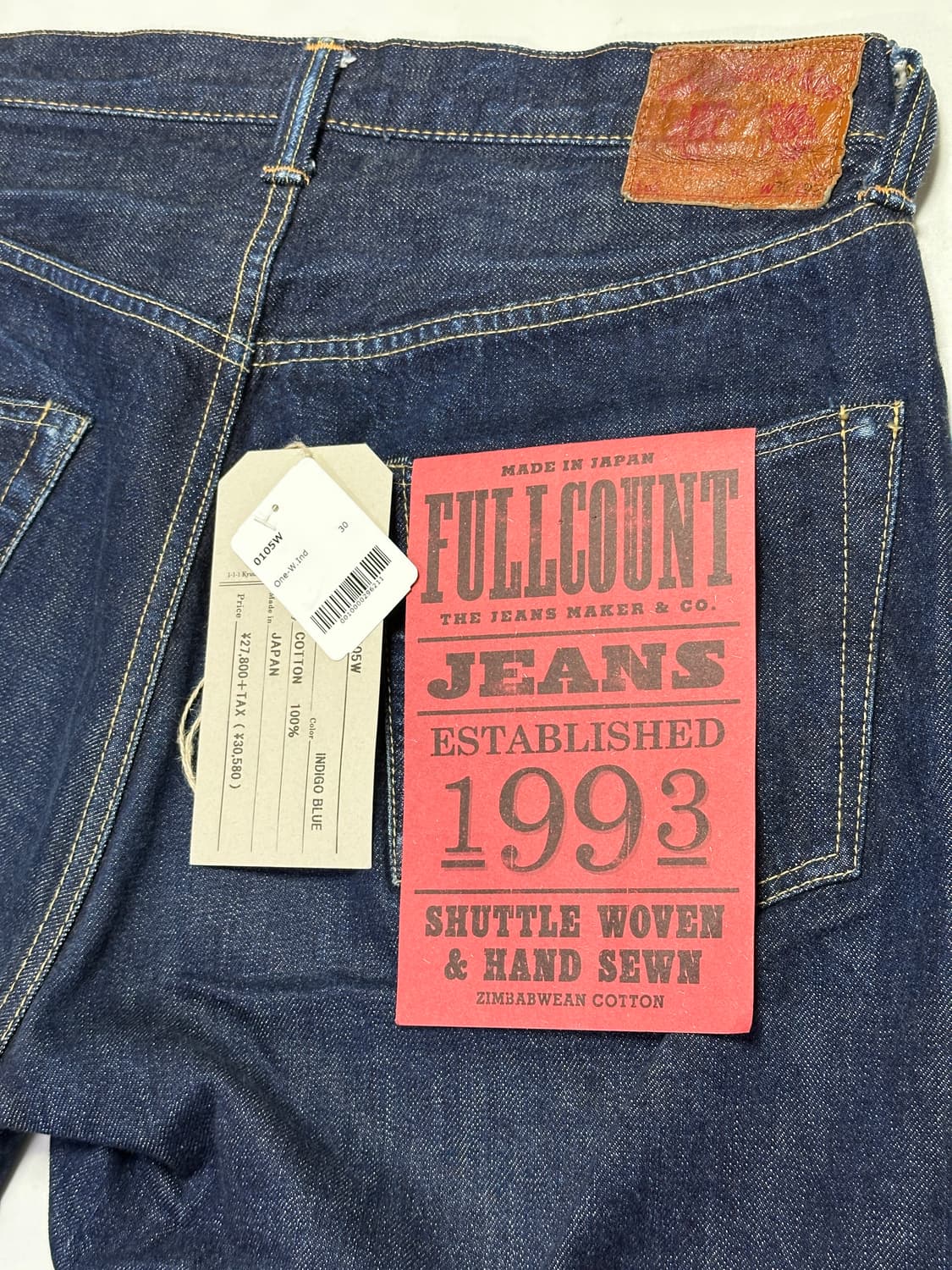 풀카운트 0105w 원워시 린스드 30/32 상품이미지1