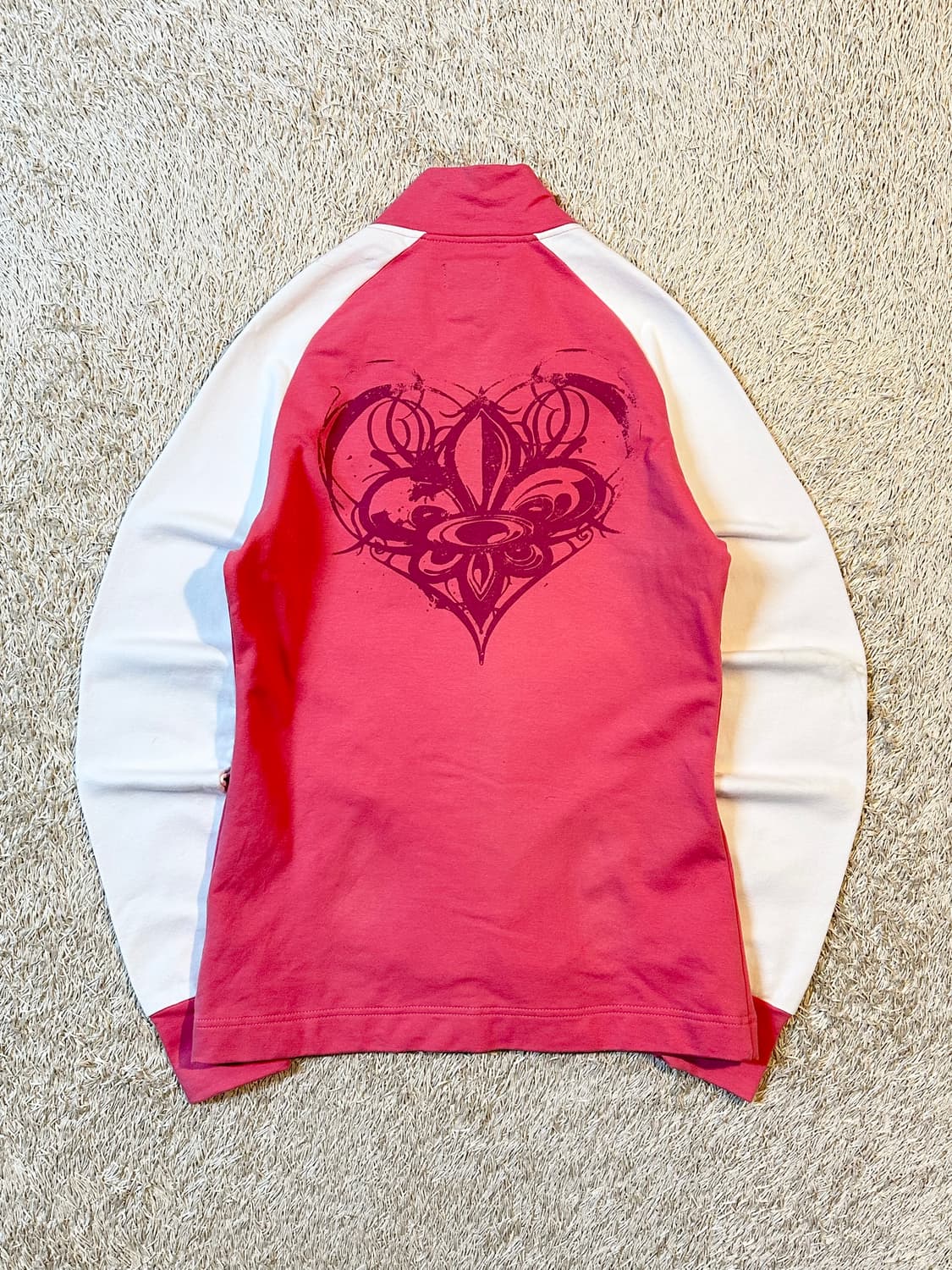 희귀) 오클리 OAKLEY 백로고 코튼 배색 집업 자켓 핑크 상품이미지3