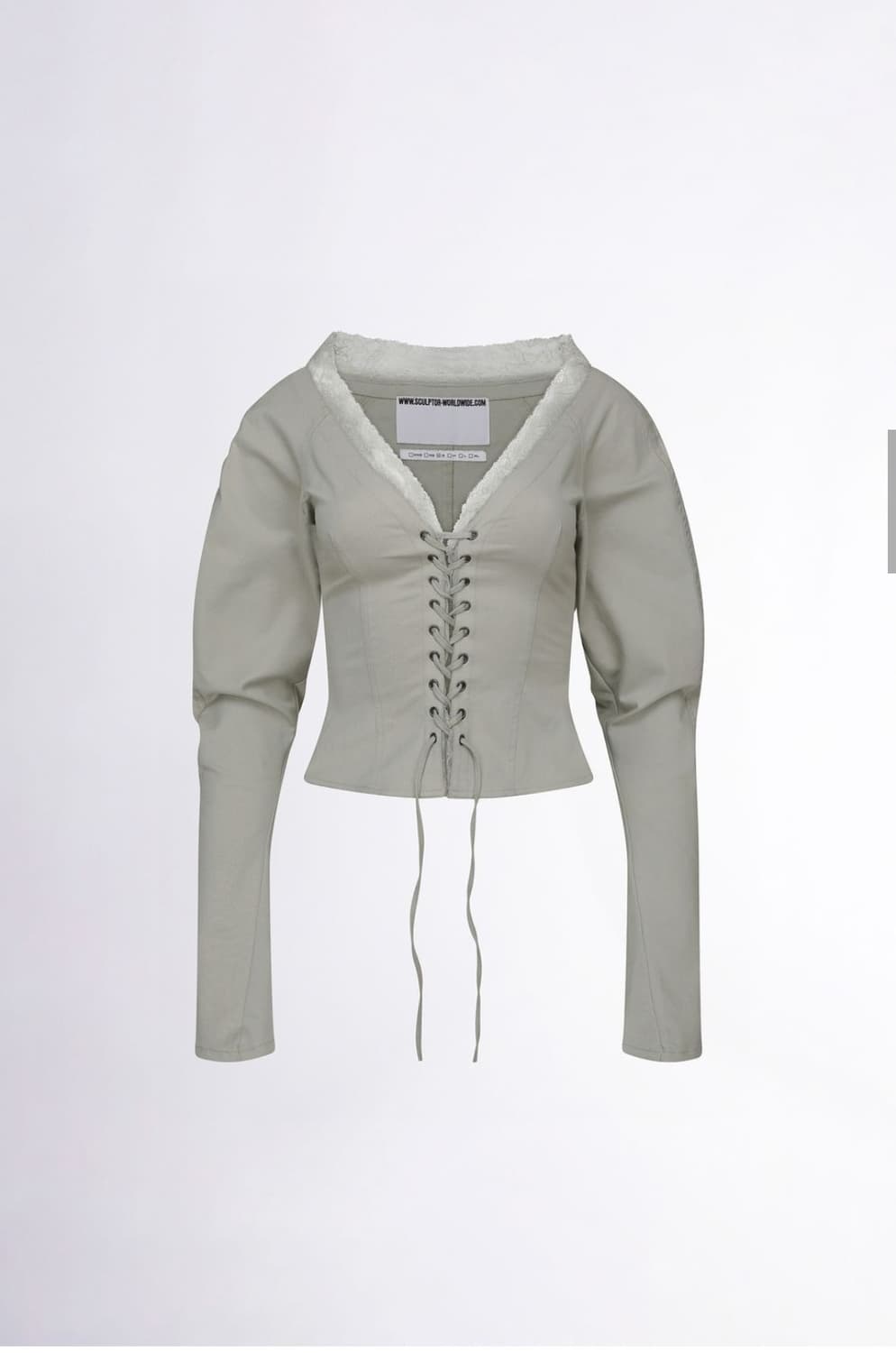 스컬프터 레이어드 레이스업 블라우스 상품이미지3