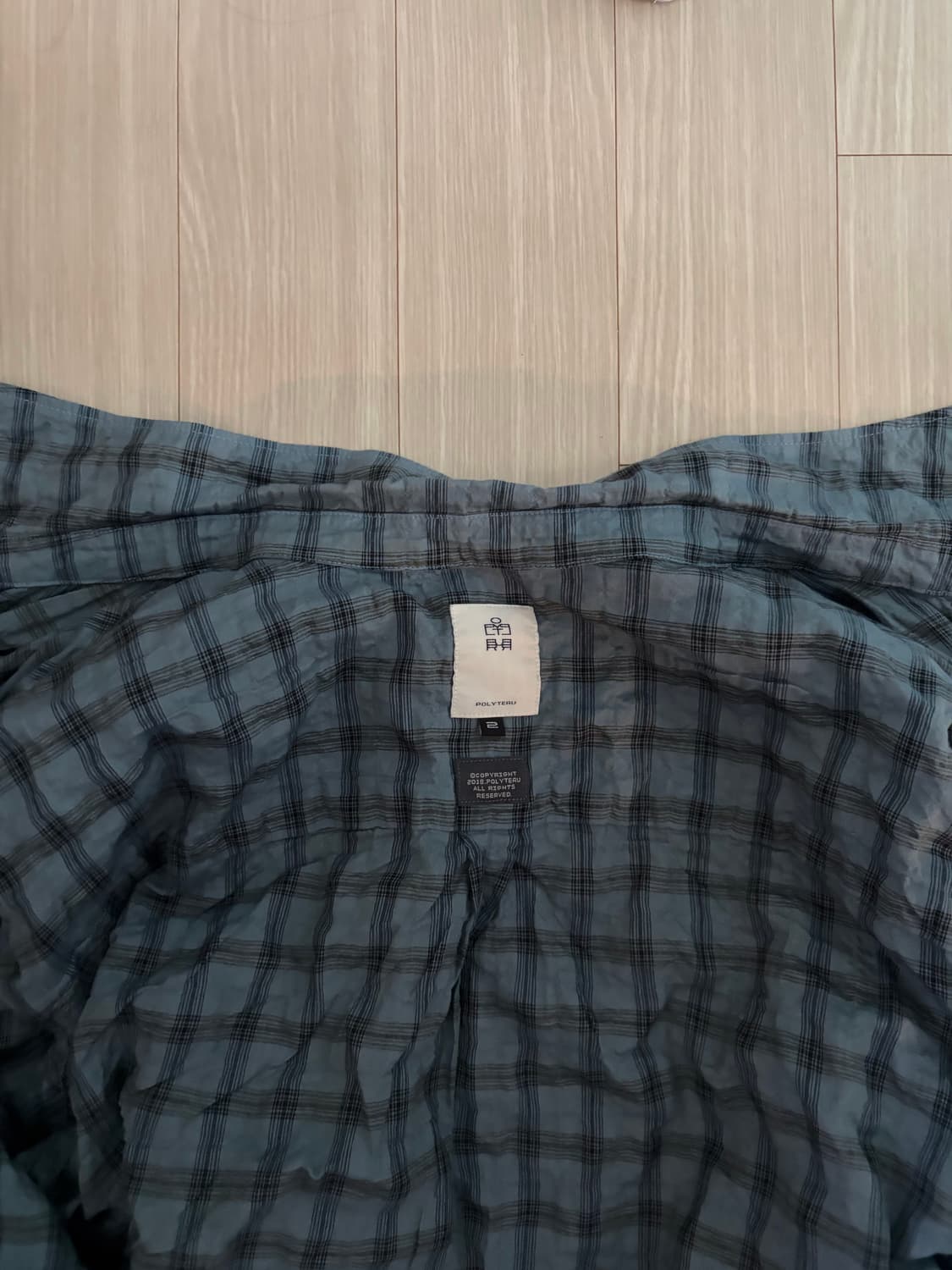 [2]폴리테루 컨트리 체크 셔츠 다이드 블루 상품이미지2