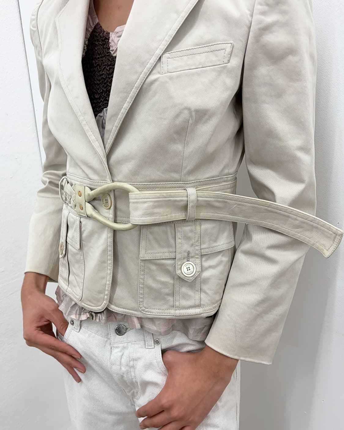 구찌 by 톰 포드 2004F/W 벨티드 블레이저 상품이미지4