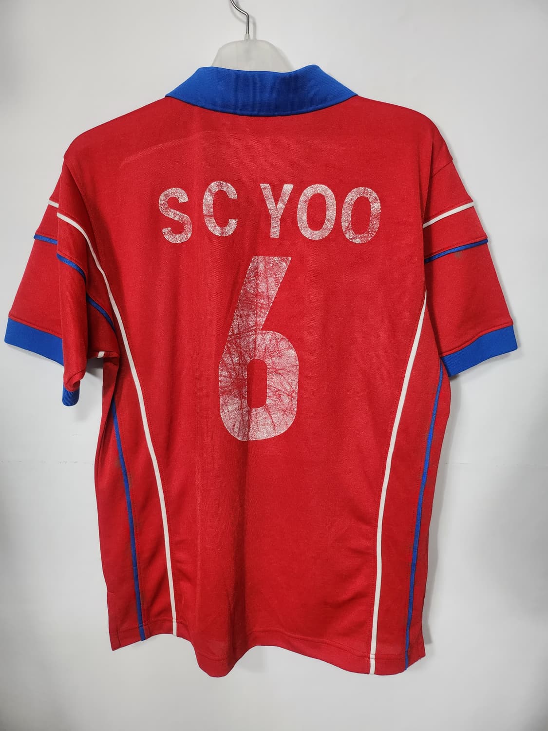 (레어품)나이키 1998 한국 홈 유상철 마킹 유니폼 100 L 상품이미지7