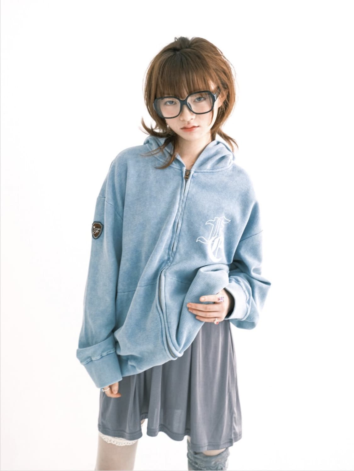 샵페어리 워싱 와플 후드집업 상품이미지2