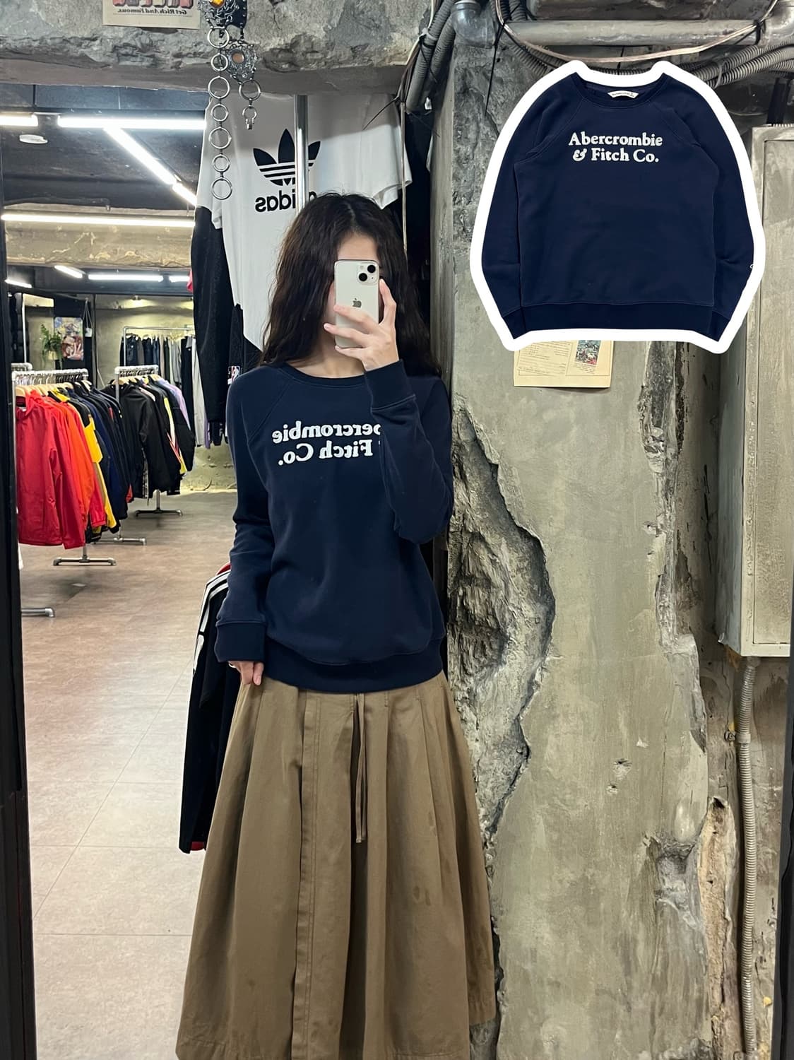 아베크롬비 맨투맨 네이비 S #csz2034 상품이미지1