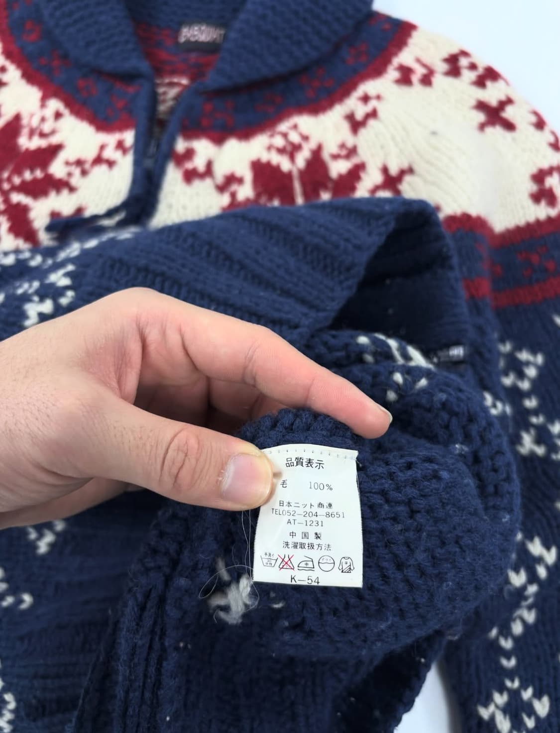  빈티지 노르딕 울 코위찬 집업 니트  상품이미지3