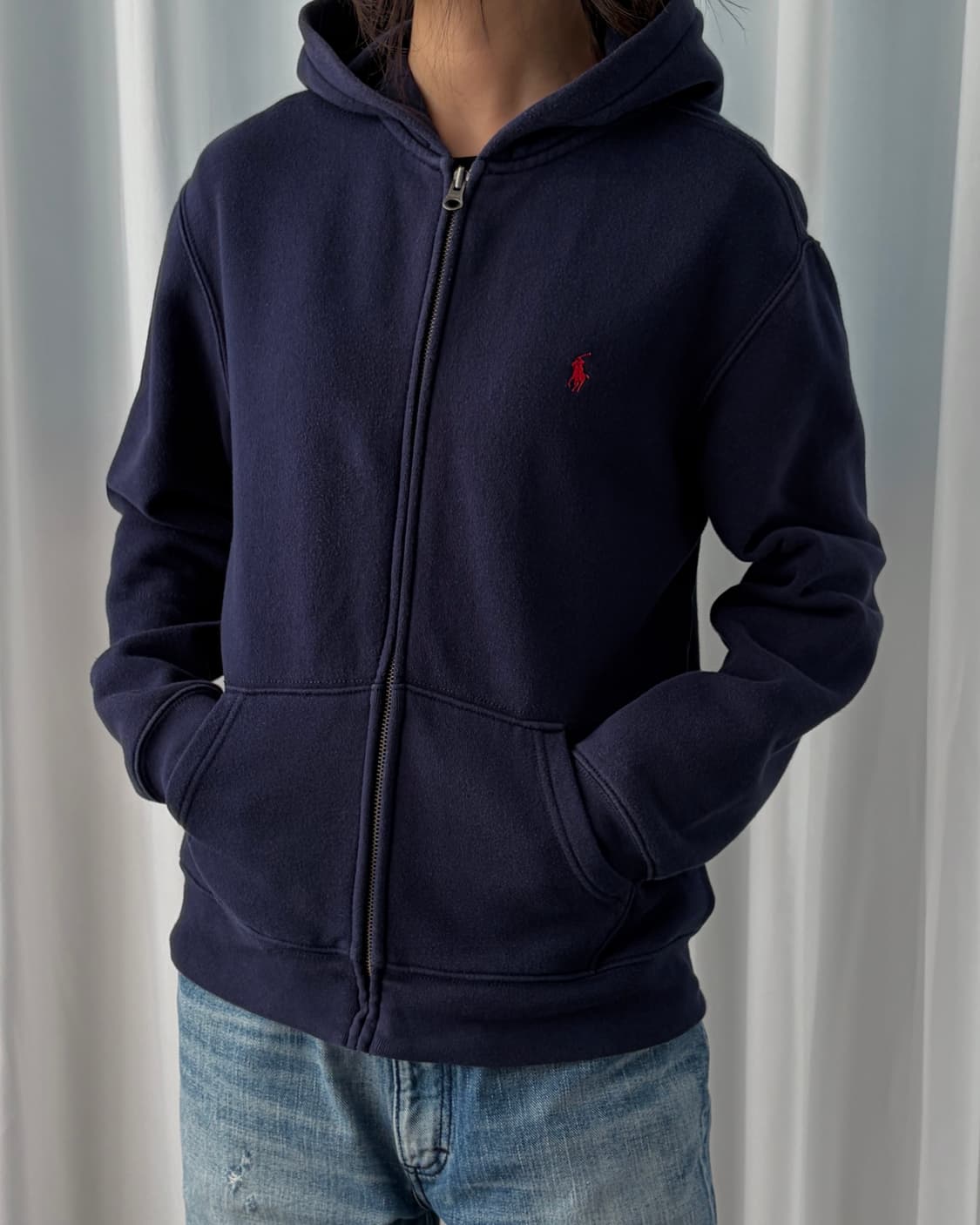 [S]폴로 랄프로렌 코튼 후드집업 navy 상품이미지1