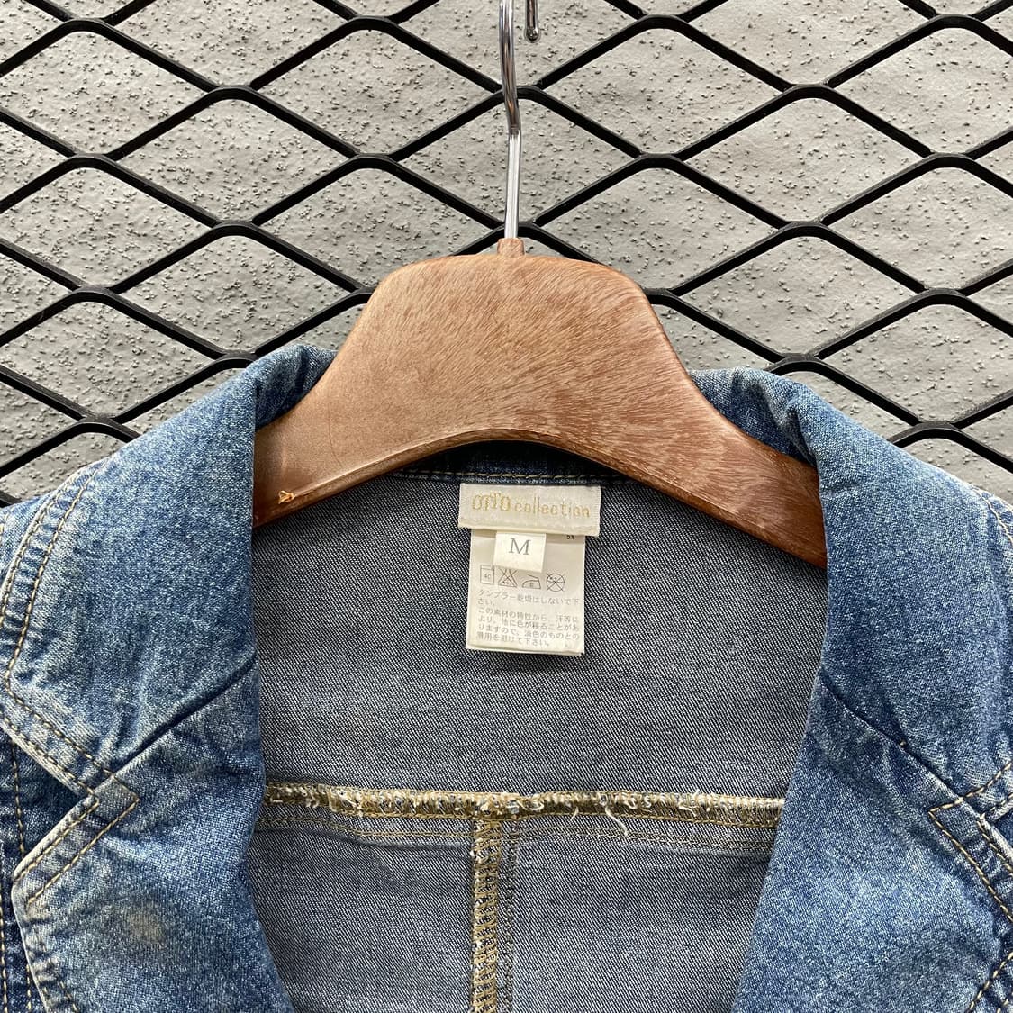JPN VINTAGE 워싱 데님 자켓 나팔소매 더블버튼 디테일 중청 상품이미지5