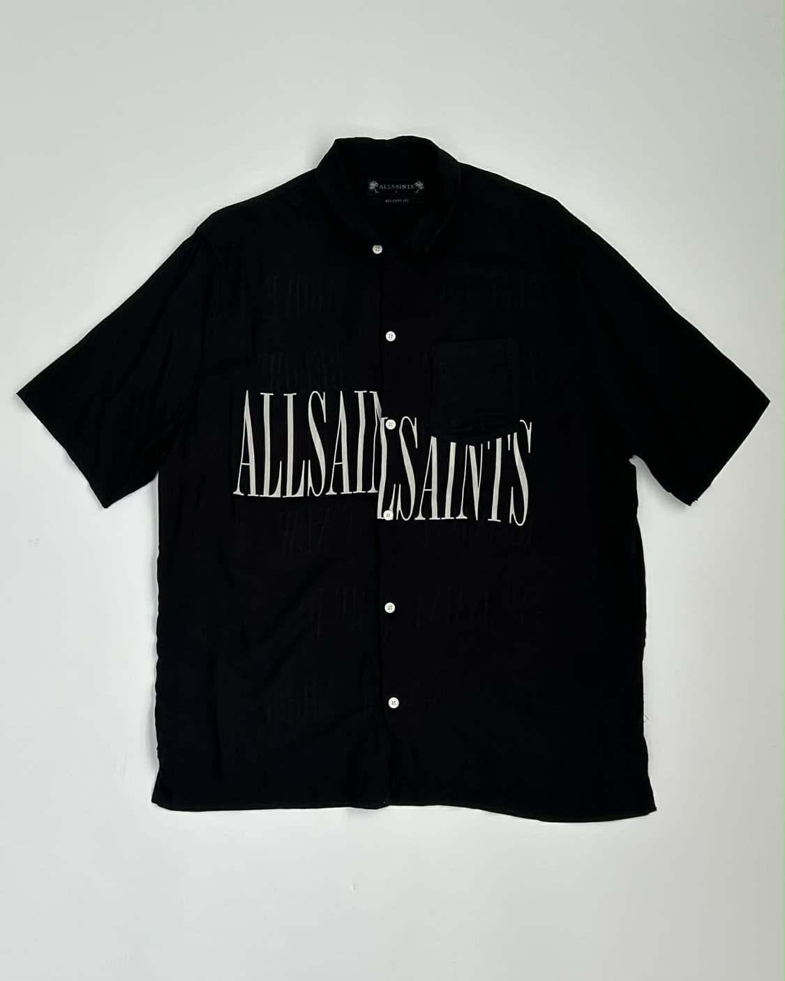 [L]AllSaints 올세인츠 스탬프 숏 슬리브 반팔 셔츠 상품이미지1