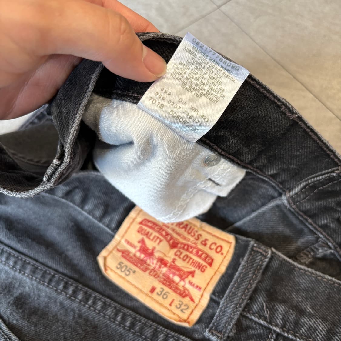 리바이스 505 데님 블랙 팬츠 상품이미지5