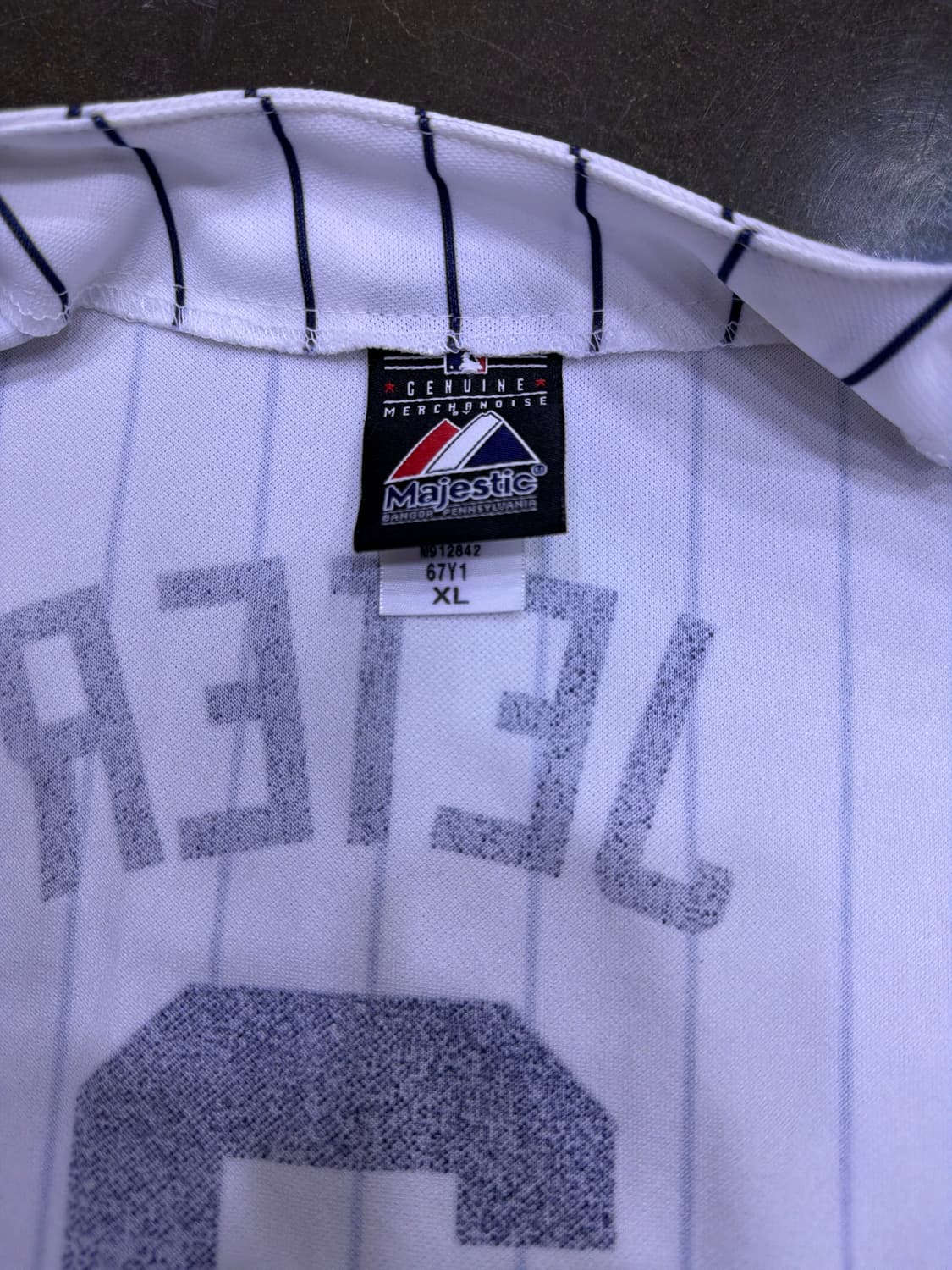 마제스틱 MLB 뉴욕양키스 핀스트라이프 데릭 지터 홈 져지 유니폼 XL 상품이미지8