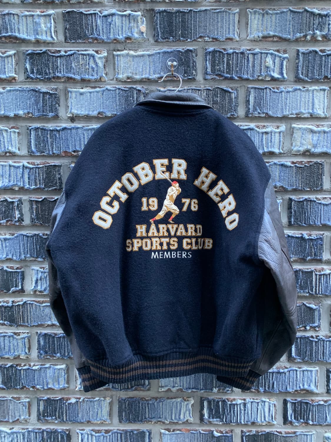 70s 하버드대학교 울레더 바시티자켓 상품이미지4