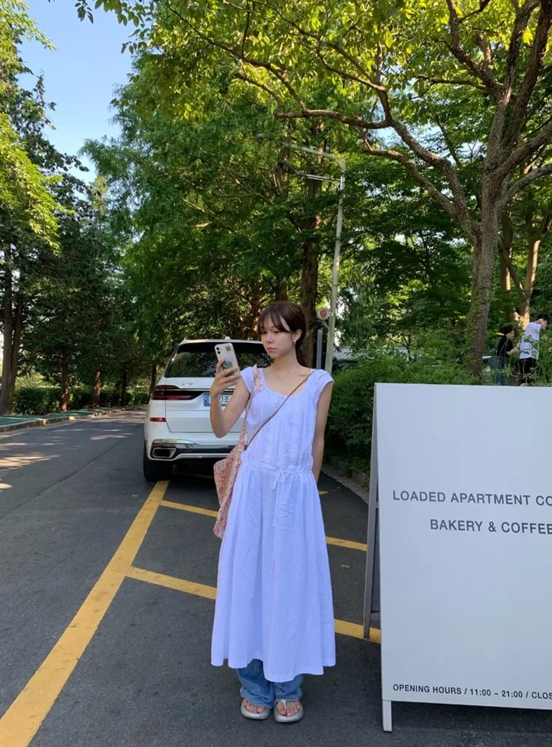 비스포크우먼 모리걸 가든 레이스 린넨 롱원피스 상품이미지1