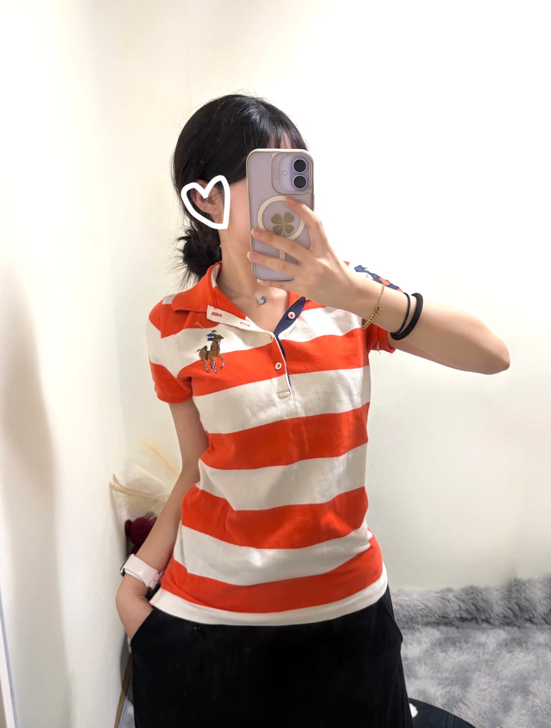 폴로 랄프로렌 y2k 빅포니 여리핏 pk카라티(m) 상품이미지1