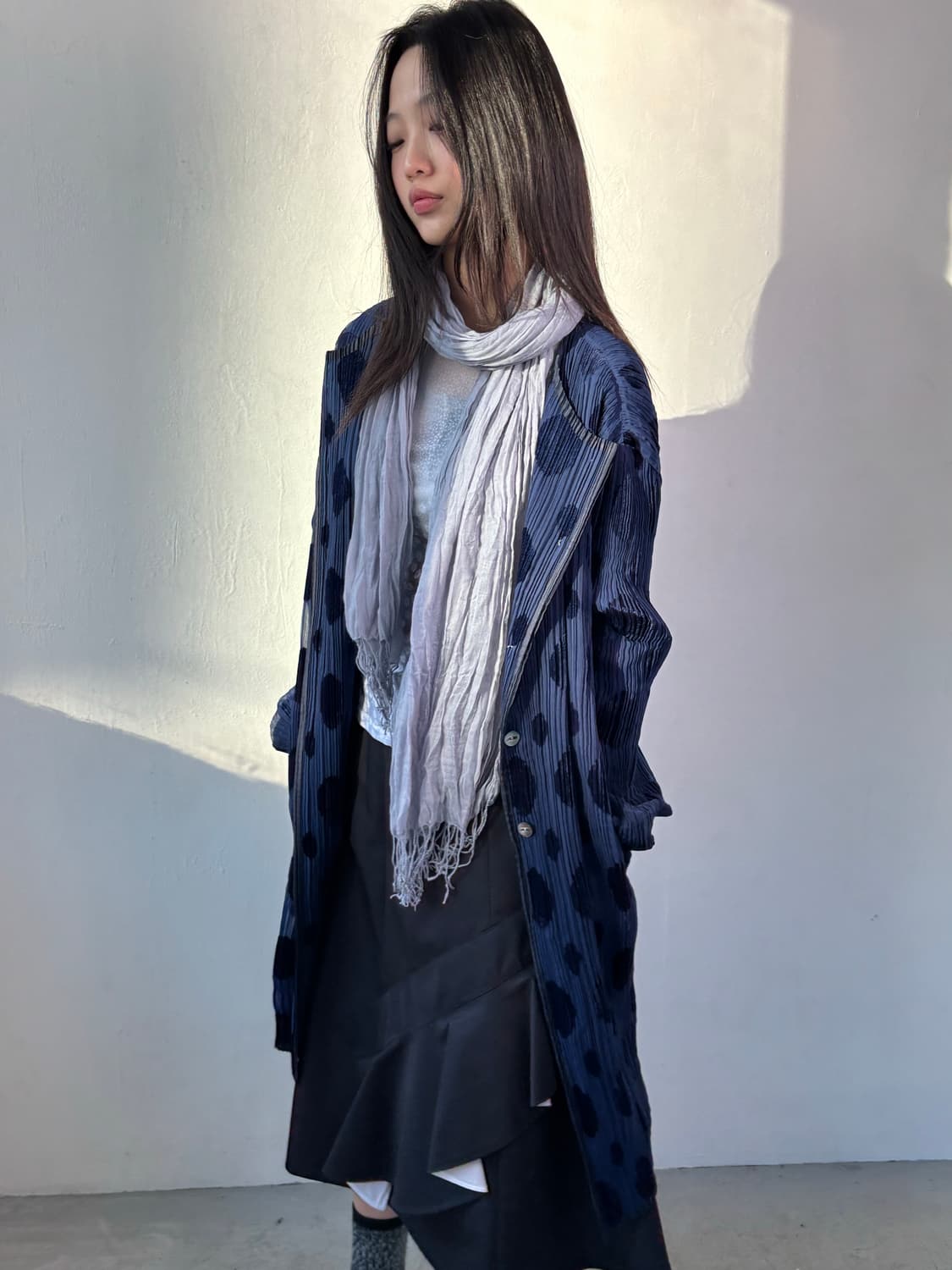 이세이미야케 도트 플리츠 드레스 상품이미지1