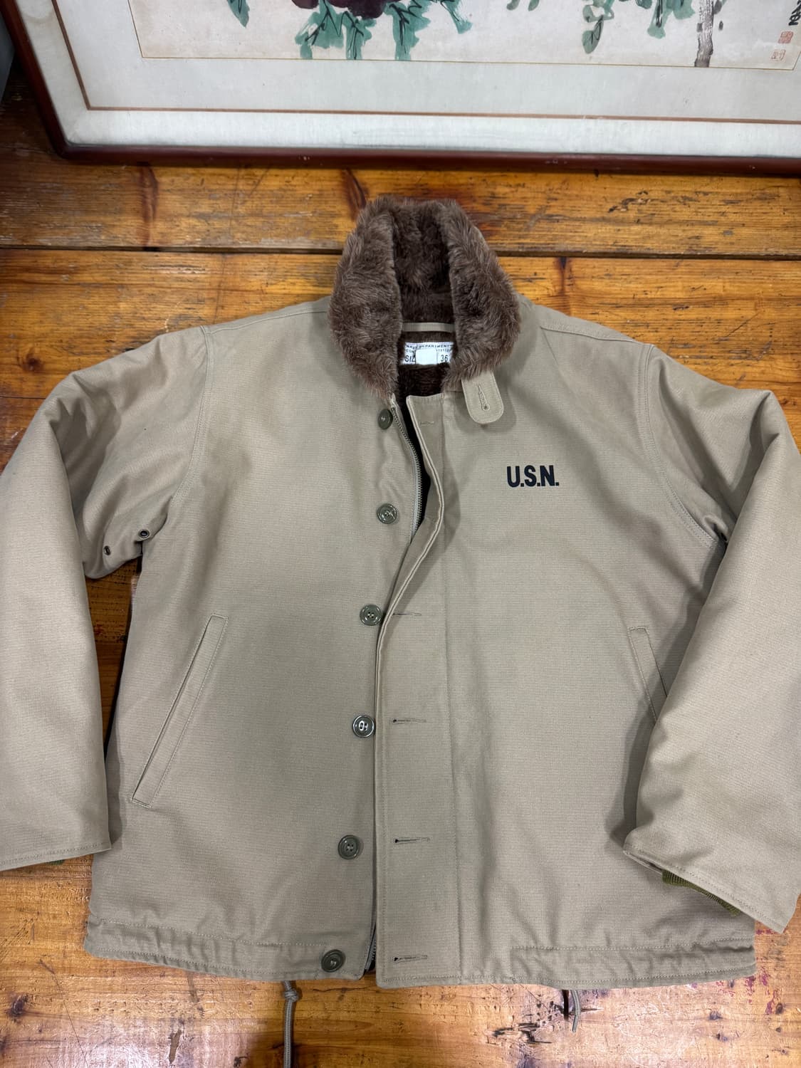  NAVY department N-1 덱 자켓 에이징 안된 S급 상품이미지1