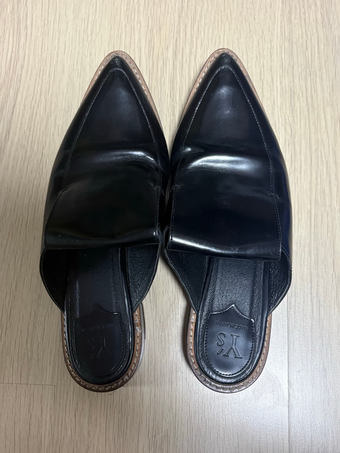 요지 야마모토 레더 슬리퍼 뮬 상품이미지2