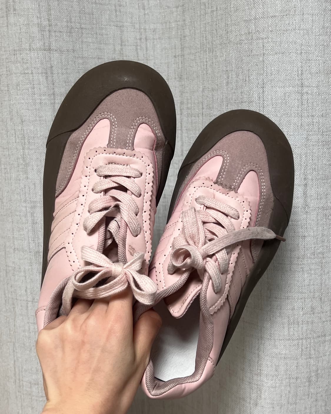 핑크 배색 투톤 스니커즈 운동화 235 상품이미지4