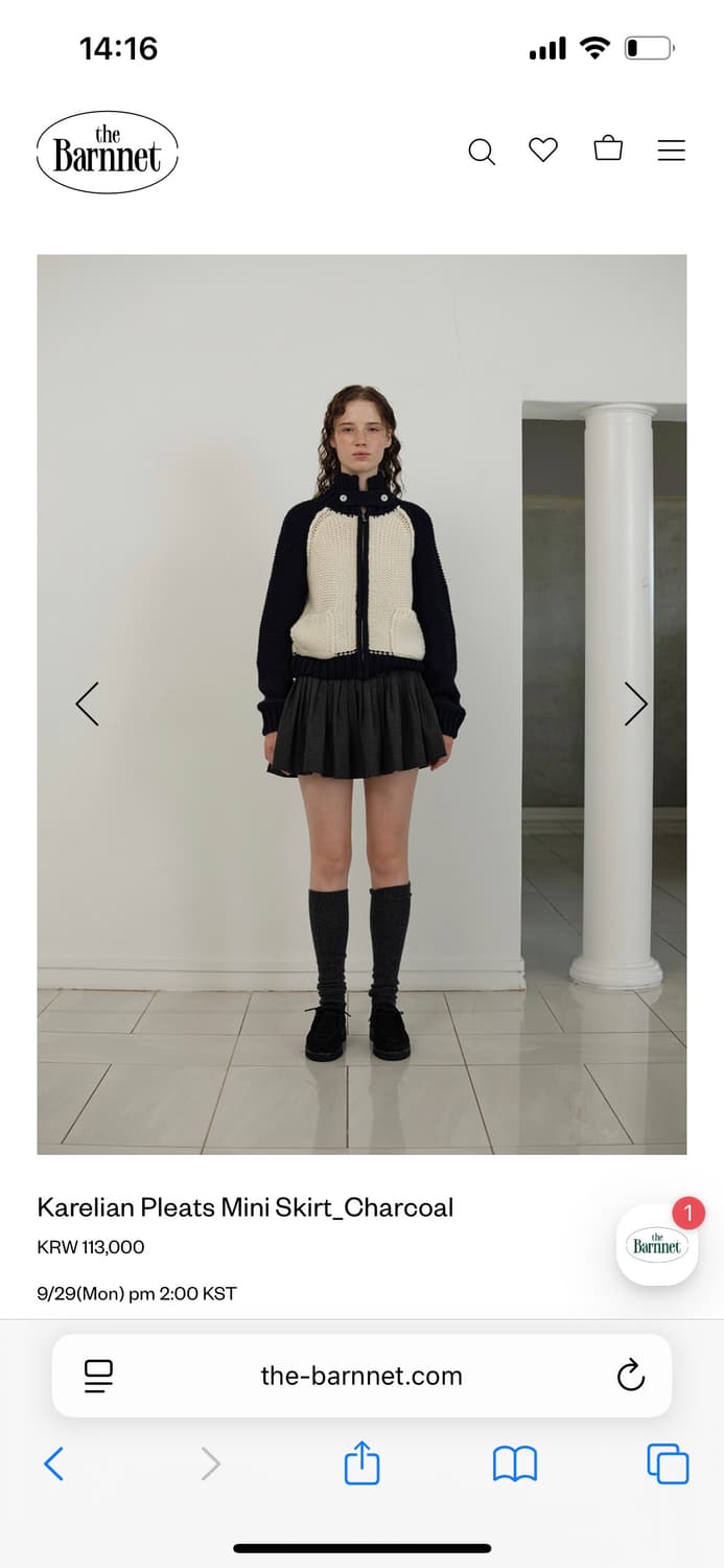 더바넷 Karelian Pleats Mini Skirt (차콜 S) 상품이미지4