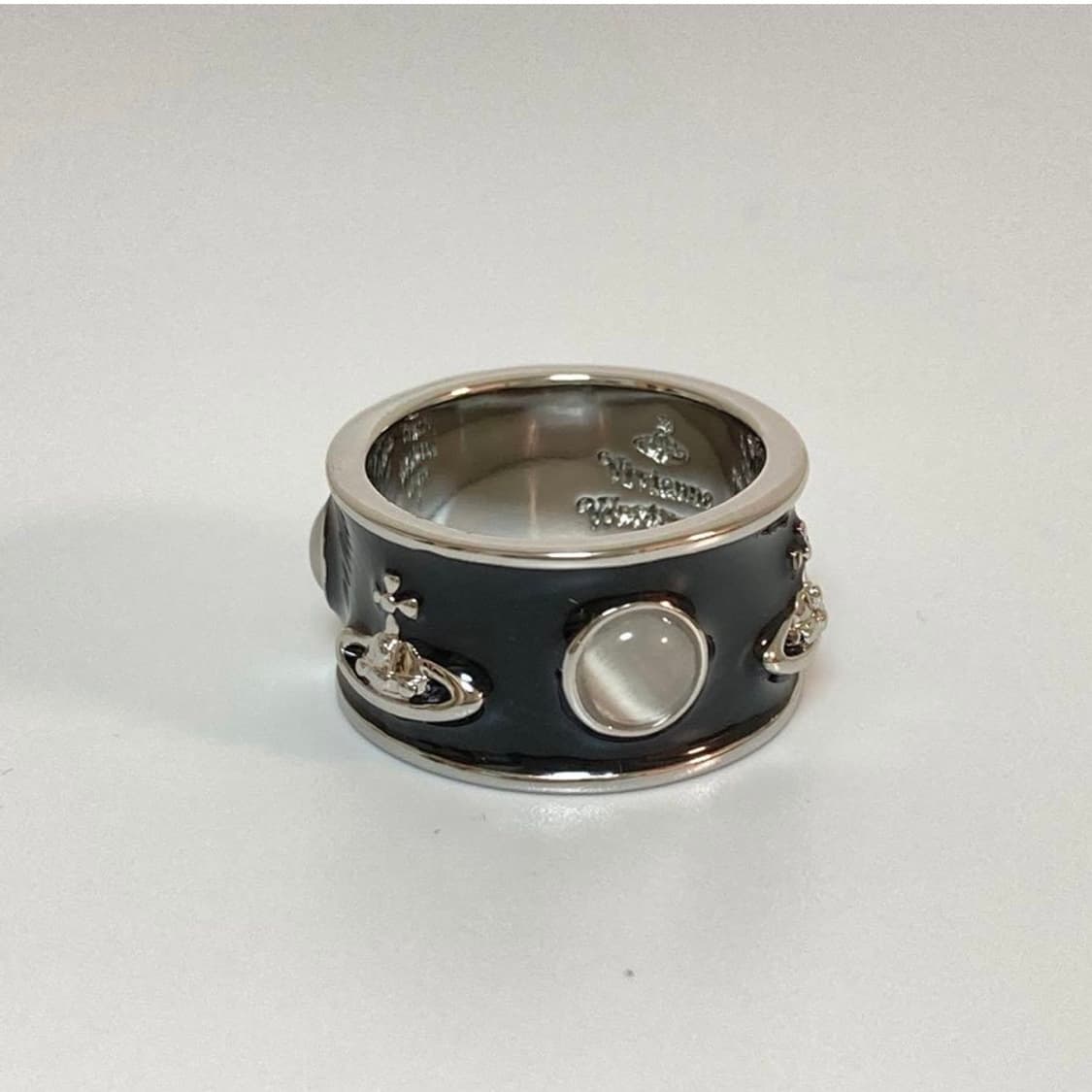 비비안웨스트우드 블랙 원석 orb 로고 링 반지(새상품) 상품이미지5