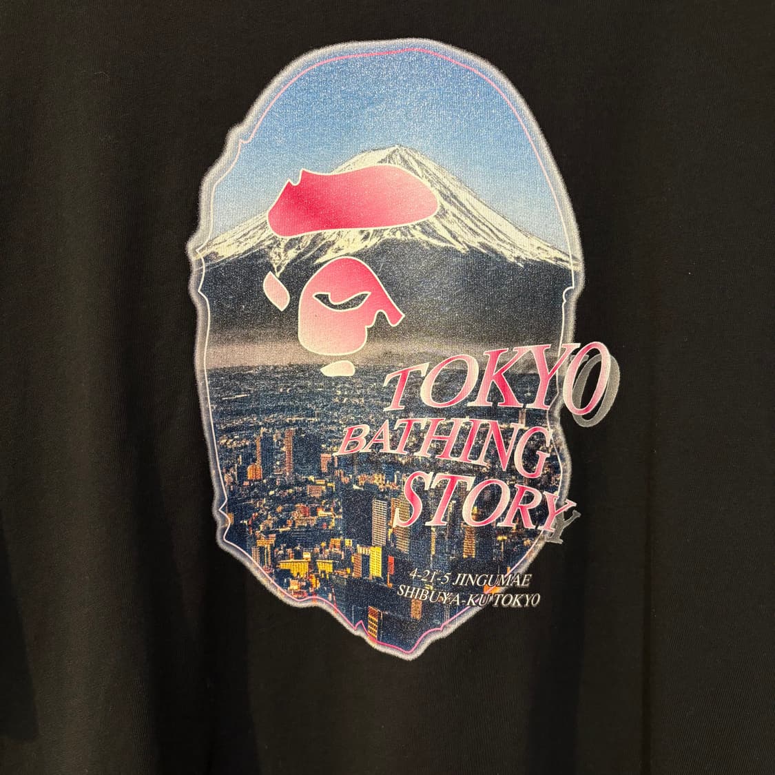 베이프 에이프헤드 시티스케이프 반팔 블랙 상품이미지4