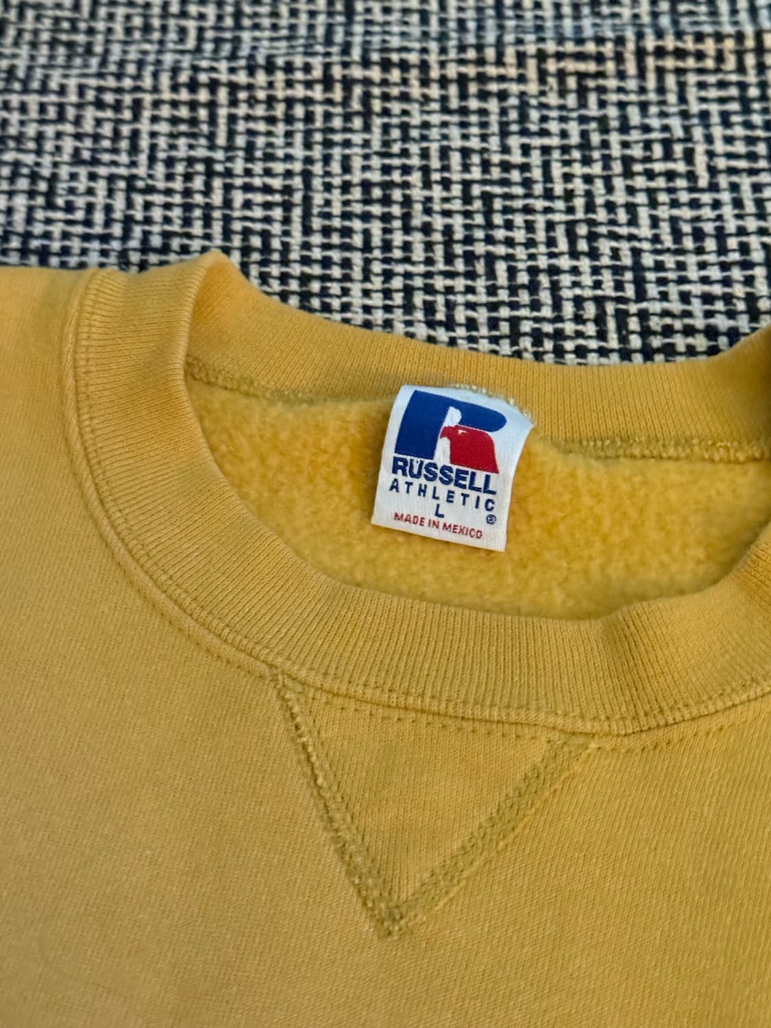90s mexico 러셀(RUSSELL) 스웻셔츠 L 옐로 상품이미지3