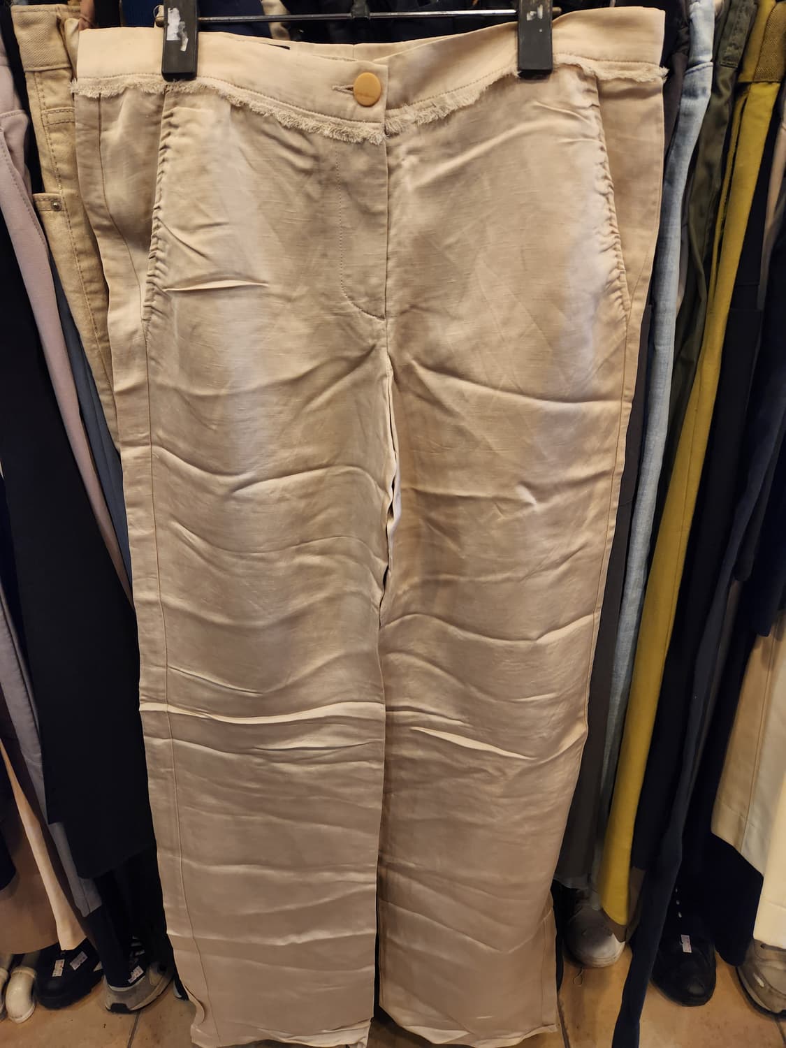 조르지오 아르마니 베이지 린넨 혼방 바지 상품이미지1