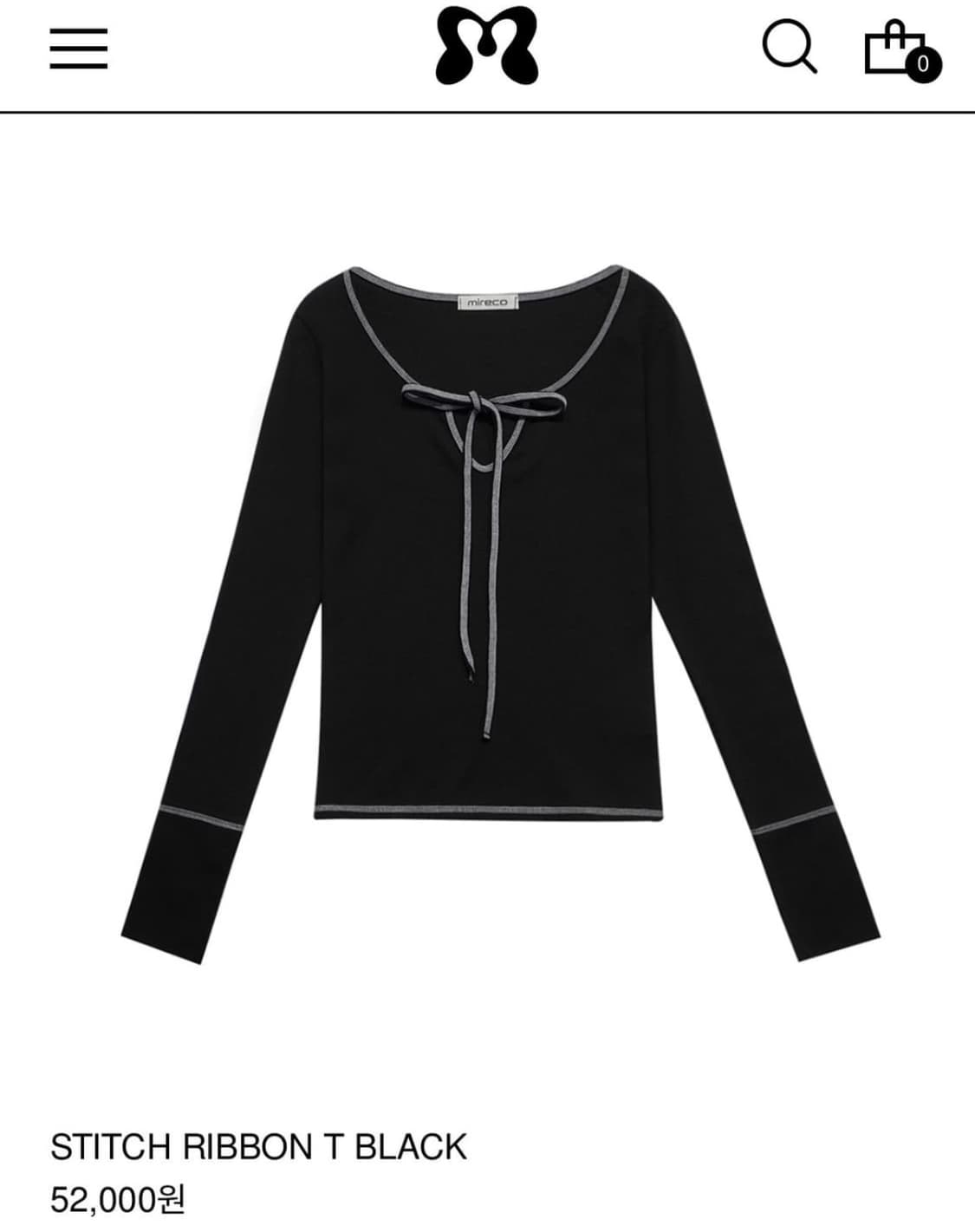 미레코 스티치리본티 블랙 상품이미지1