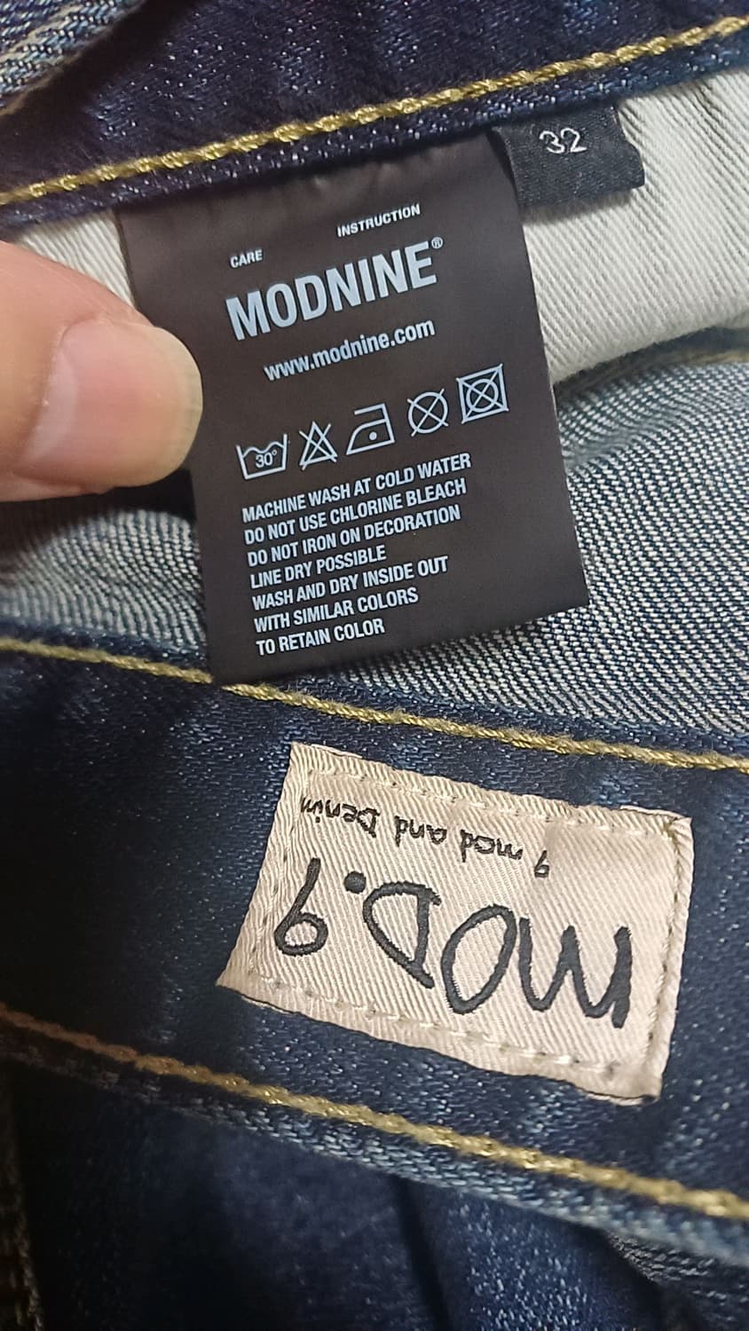 모드나인 약간스판청바지 실측31인치 기장99 상품이미지3