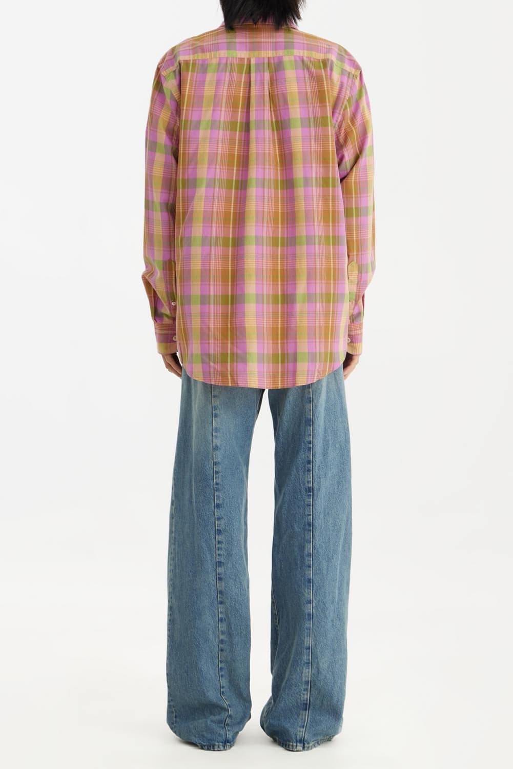 SUNFLOWER Button Down Shirt-Pink Check L 상품이미지3