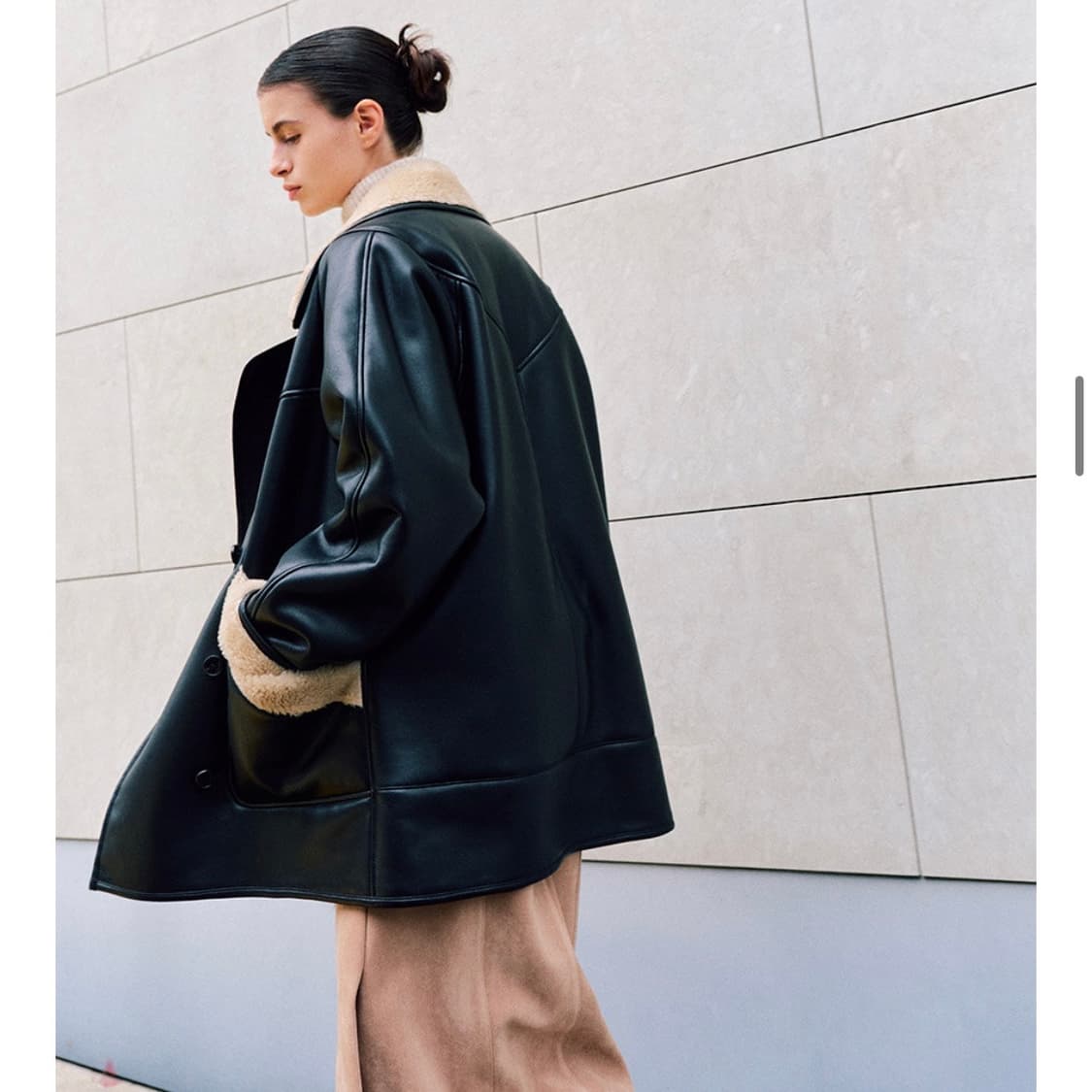 루에브르 레더 시어링자켓 상품이미지3