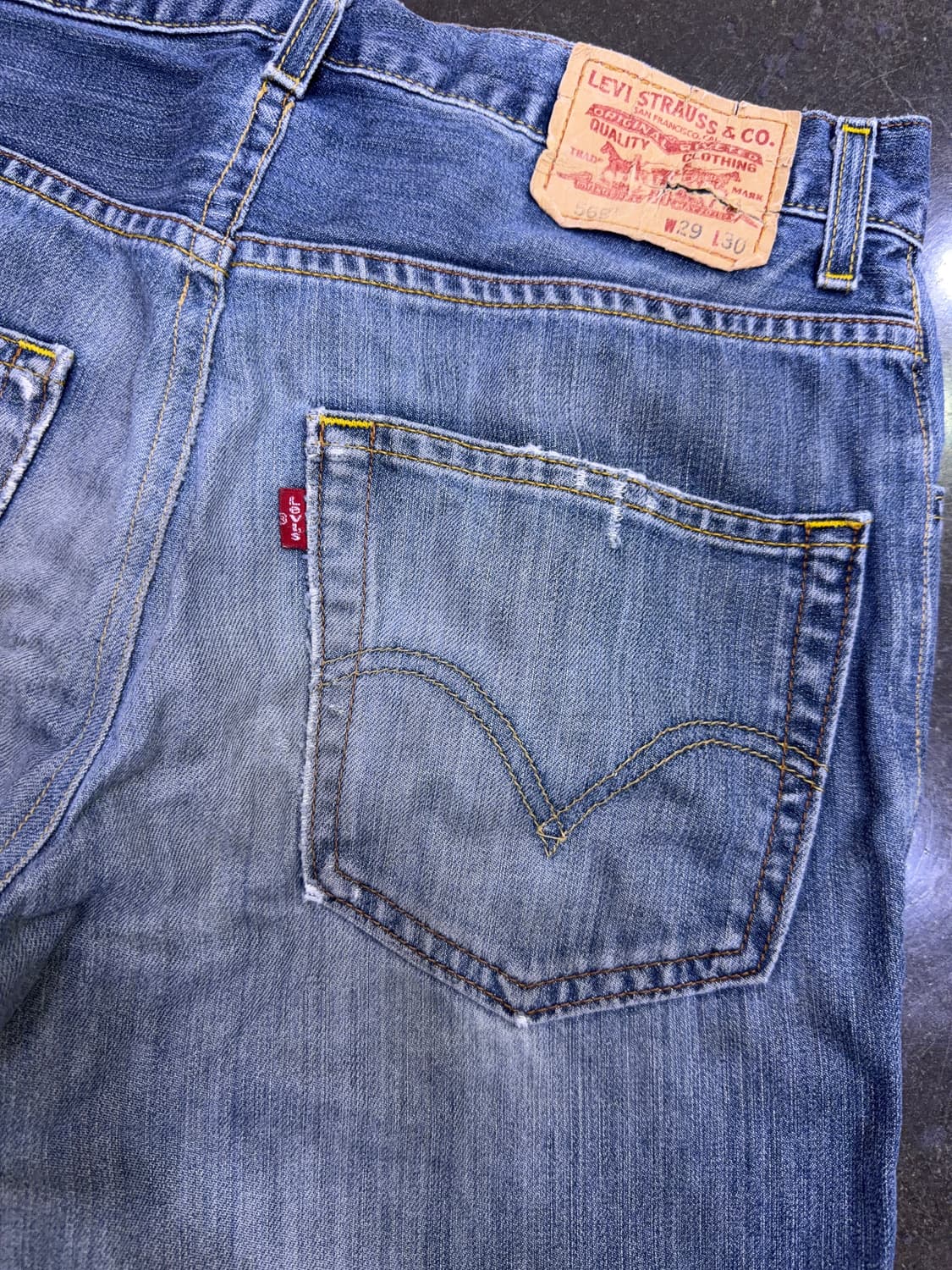 리바이스 00's 569 루즈 스트레이트핏 빈티지 데미지 데님팬츠 29 상품이미지10