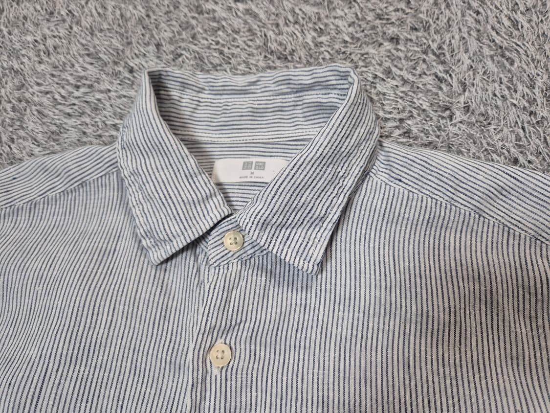 유니클로 여성 스트라이프 린넨 셔츠 M 상품이미지2