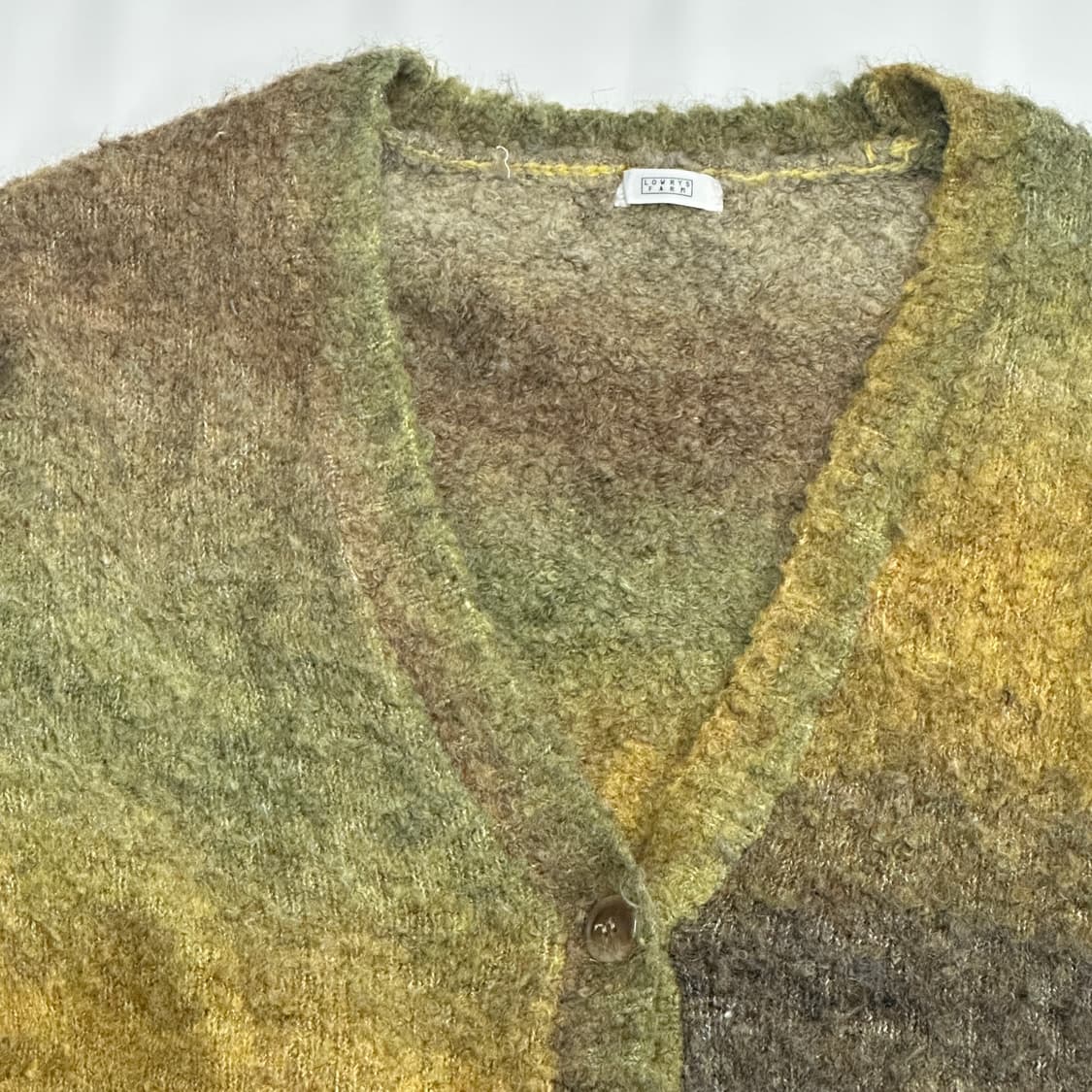 Lowrys Farm 그라데이션 말차맛 루즈핏 뽀글이 니트 가디건 그런지 상품이미지4