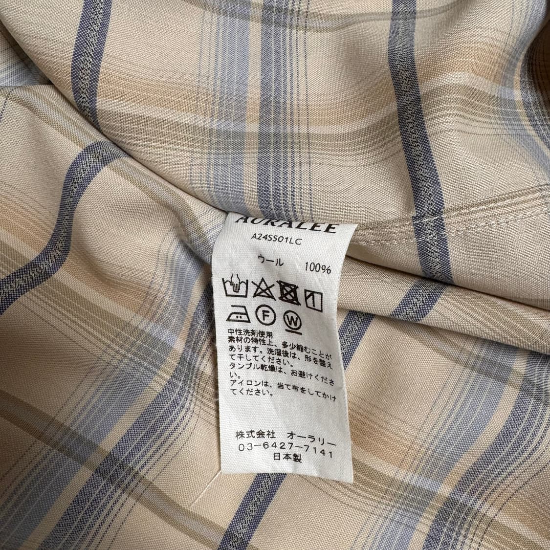 오라리 슈퍼라이트 울 체크셔츠 4사이즈 상품이미지3