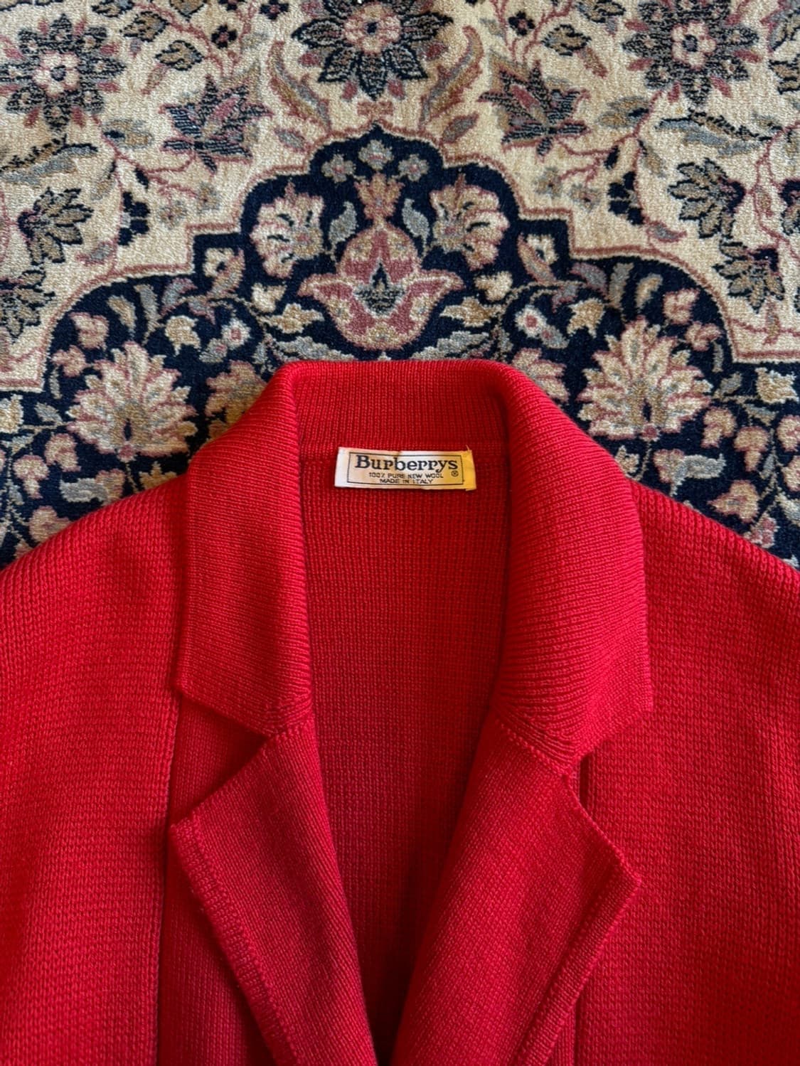 80s 버버리 이태리 메이드 금장 가디건 66~77 상품이미지3
