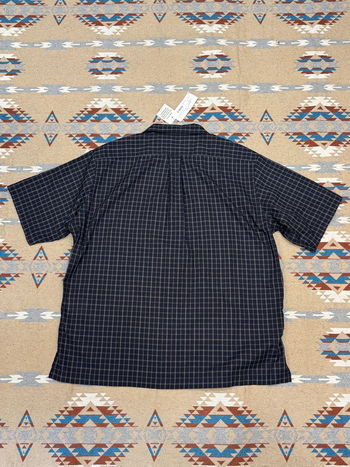 [XL][105] 나나미카 오픈 카라 파나마 플레이드 셔츠 네이비 상품이미지7