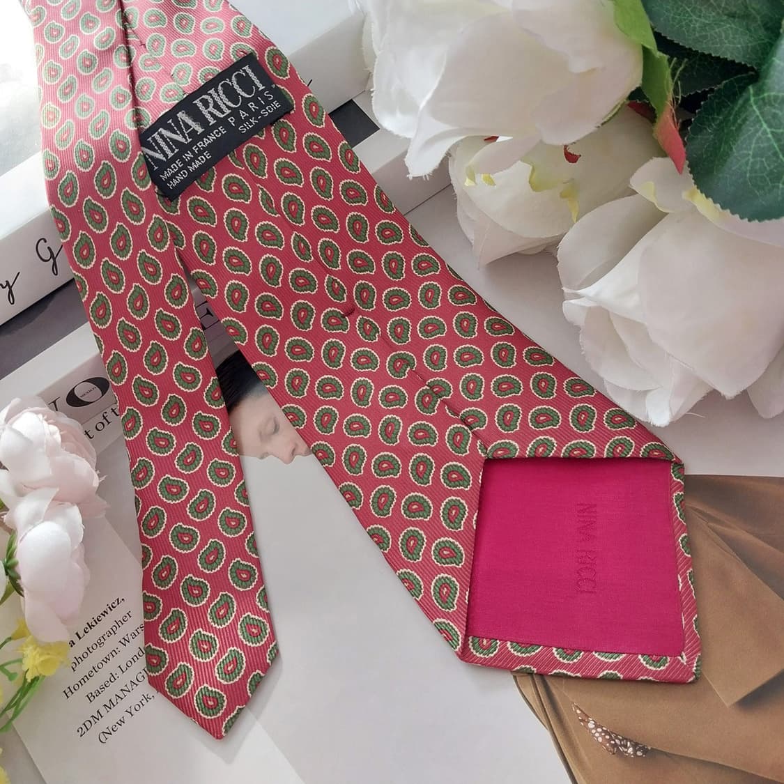 니나리치 실크 레드 페이즐리 넥타이 9cm A+등급 K1315
 상품이미지5
