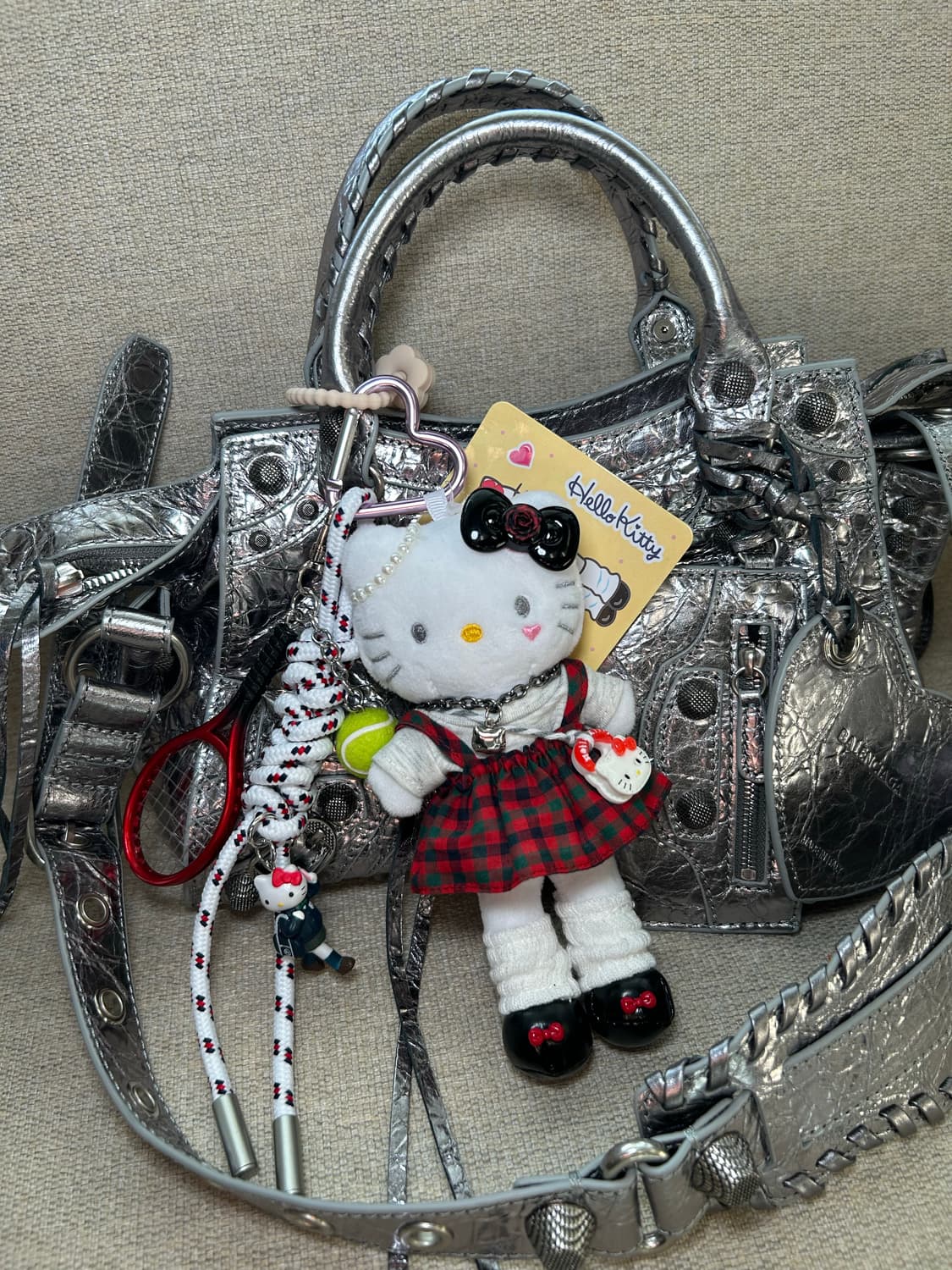 (31) 🌷💕롱다리 키티 체크 프레피 커스텀 키링 상품이미지2