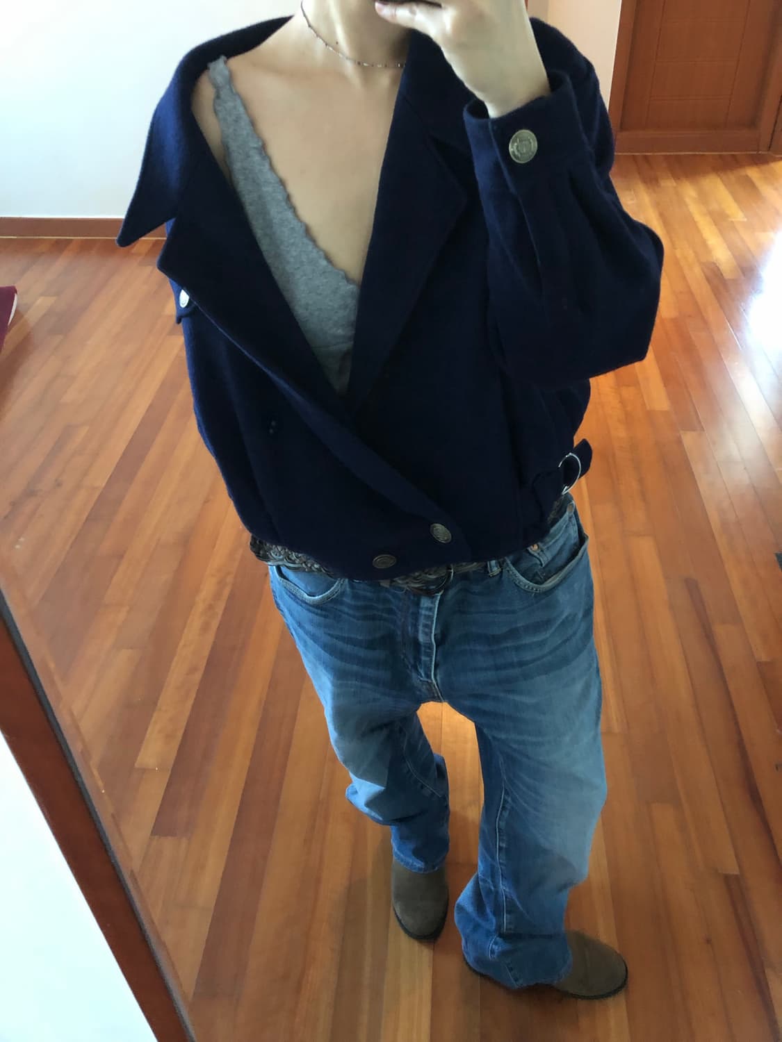 navy wool short jacket 상품이미지3