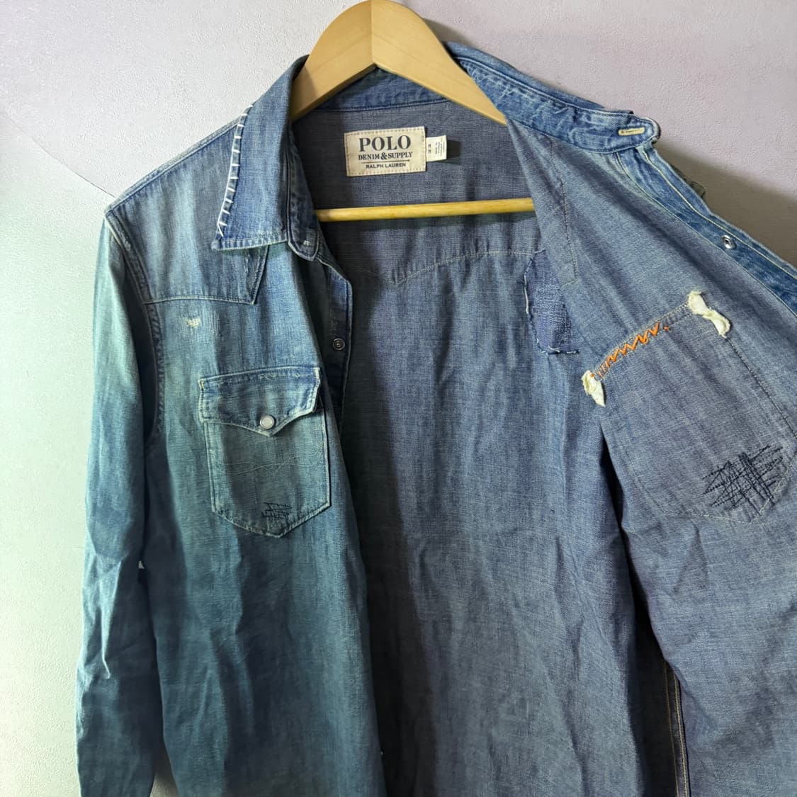 폴로 랄프로렌 데님앤서플라이 웨스턴 투포켓 셔츠 M(100정도) 상품이미지9