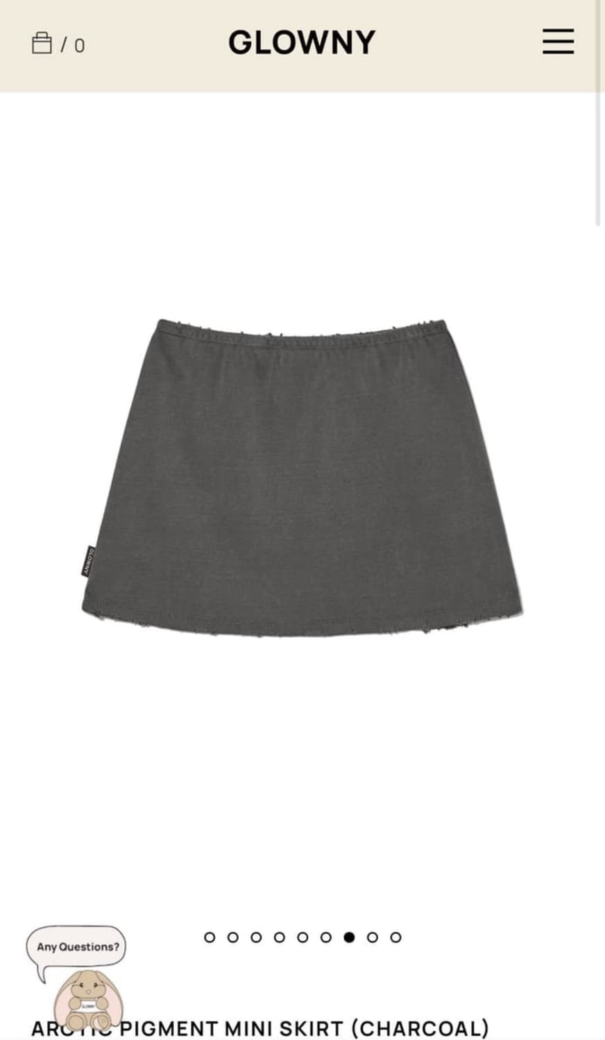 글로니 아크틱 피그먼트 스커트 차콜새상품 택o 상품이미지1
