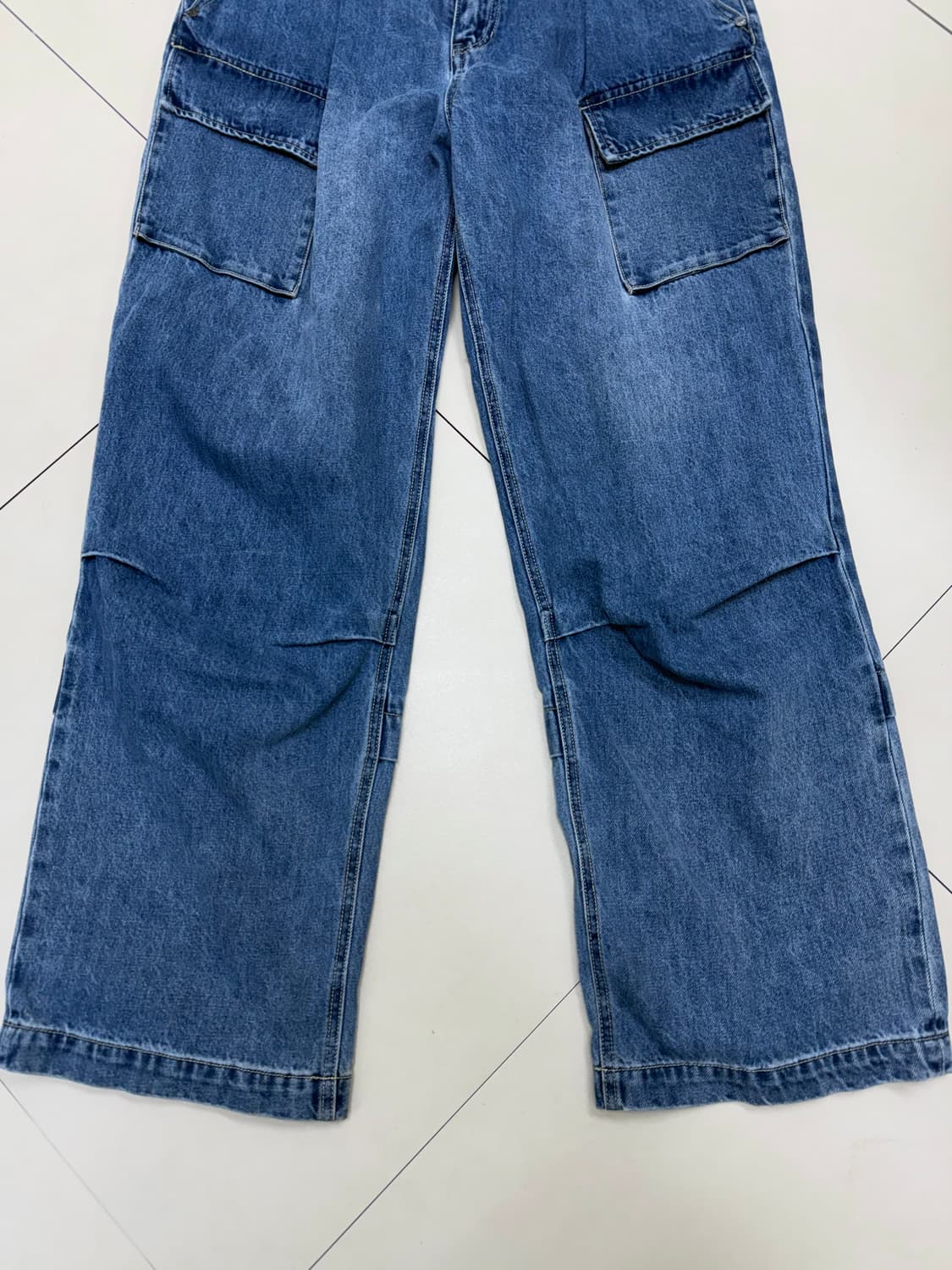 Minav 미나브 버디 와이드 퍼티그 디테일 카고 데님팬츠 상품이미지2