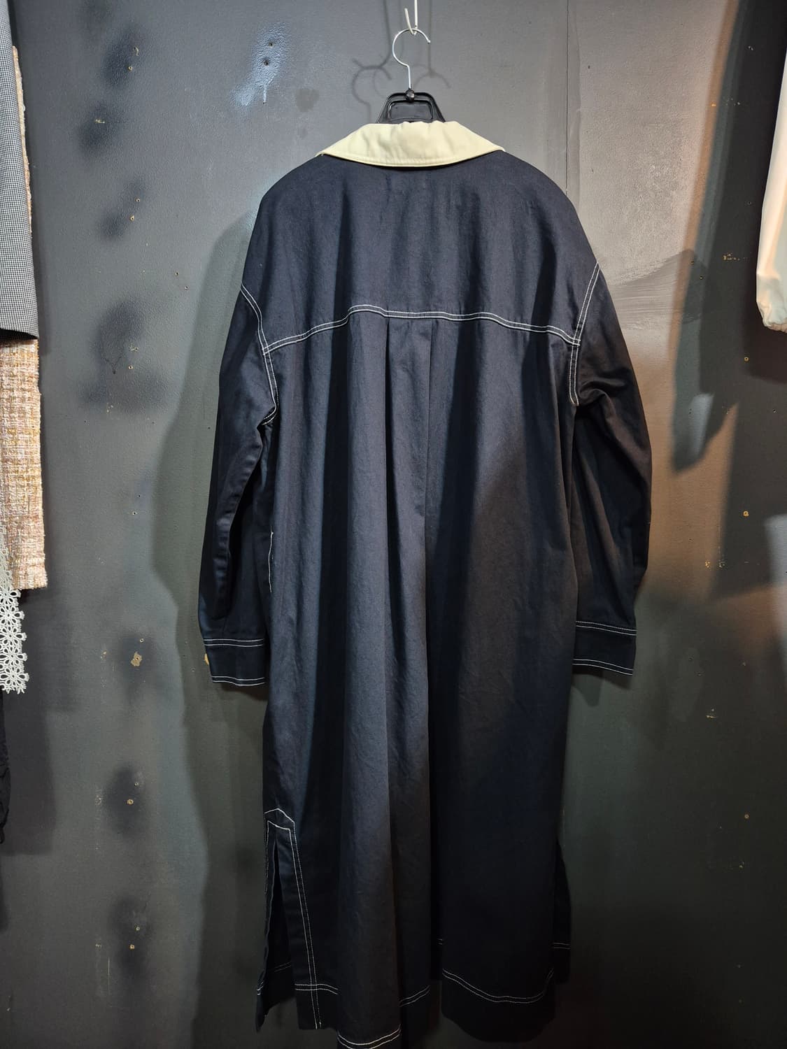 스튜디오톰보이 데님 배색 롱 셔츠 원피스 프리사이즈 상품이미지2