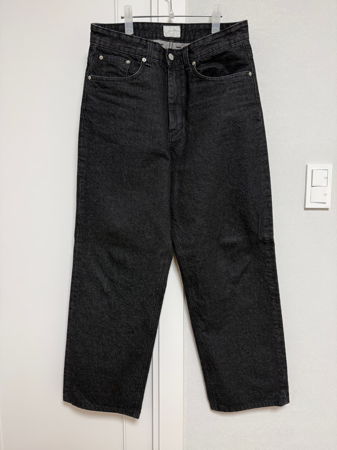 유스 와이드 데님 워시드 블랙 M 상품이미지2